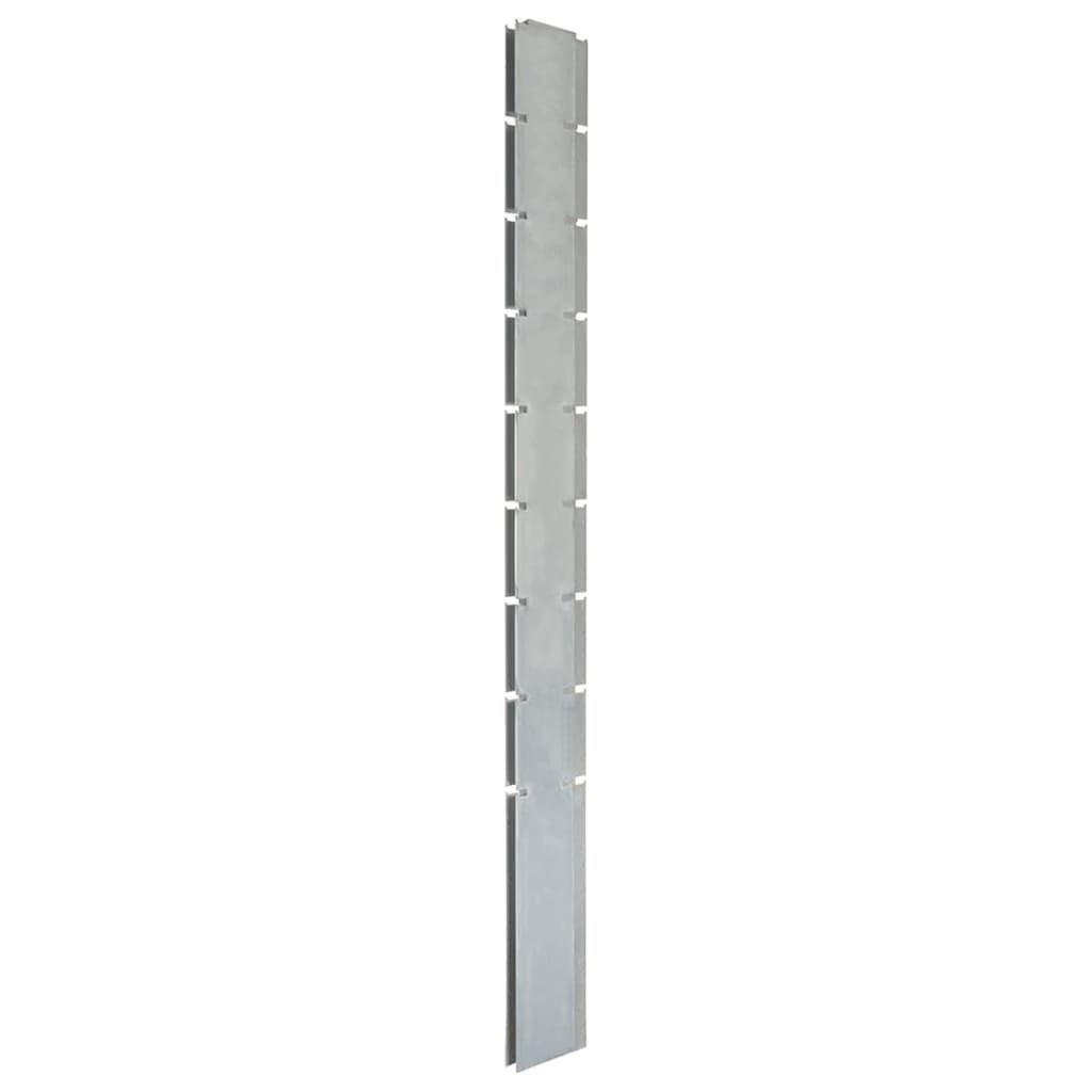 vidaXL Zaunpfosten Pfosten für Gabionenzaun Silbern 220 cm Verzinkter Stahl