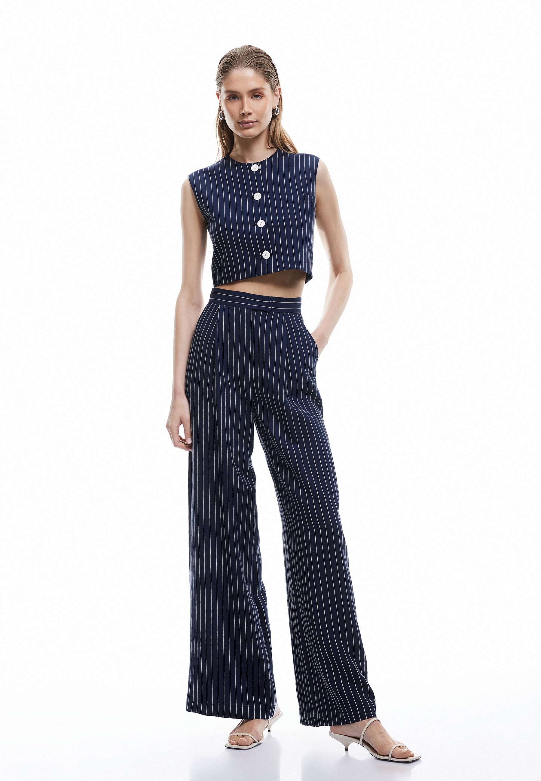 Koton Palazzohose Normale Leibhöhe Wide Leg Palazzohose günstig online kaufen