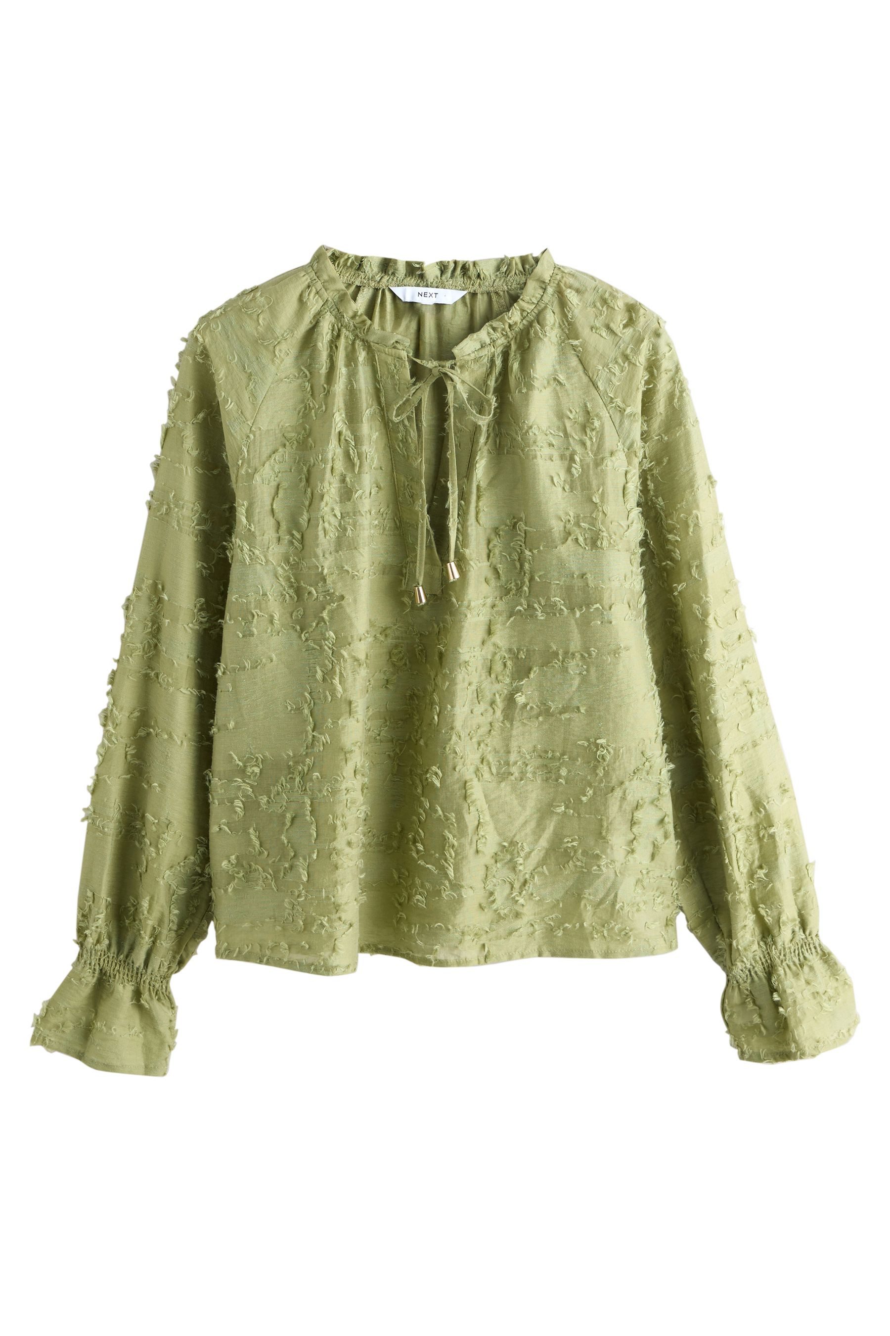 Next Langarmbluse Langärmelige Bluse aus getuftetem Jacquard (1-tlg) günstig online kaufen