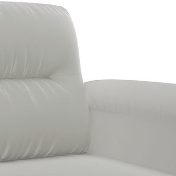 vidaXL Sofa 2-tlg. Sofagarnitur mit Kissen Hellgrau Mikrofasergewebe