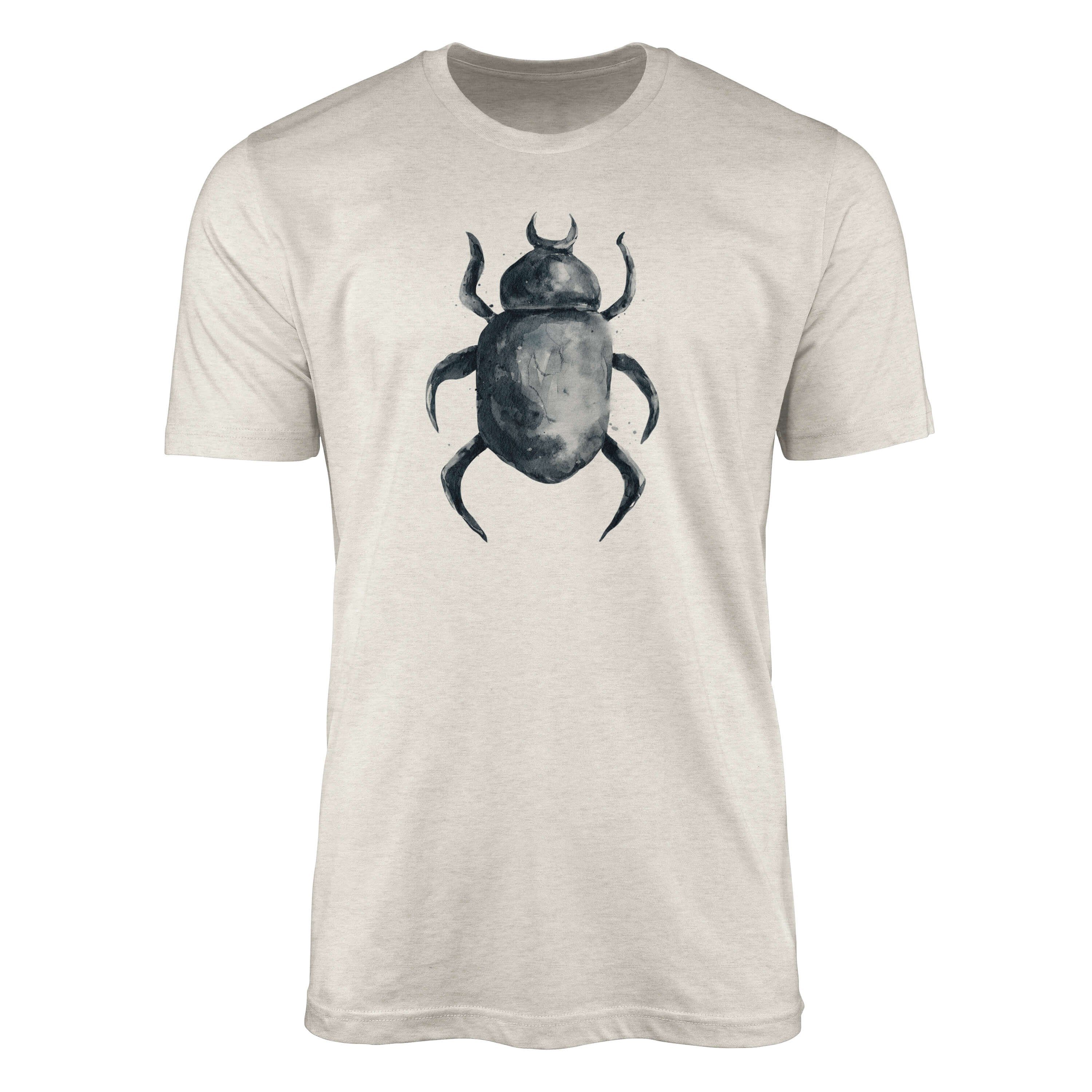 T-Shirt T-Shirt Shirt Aquarell Herren 100% Ökomode Art Bio-Baumwolle Käfer Organic Nachhaltig Farbe Motiv Sinus (1-tlg)