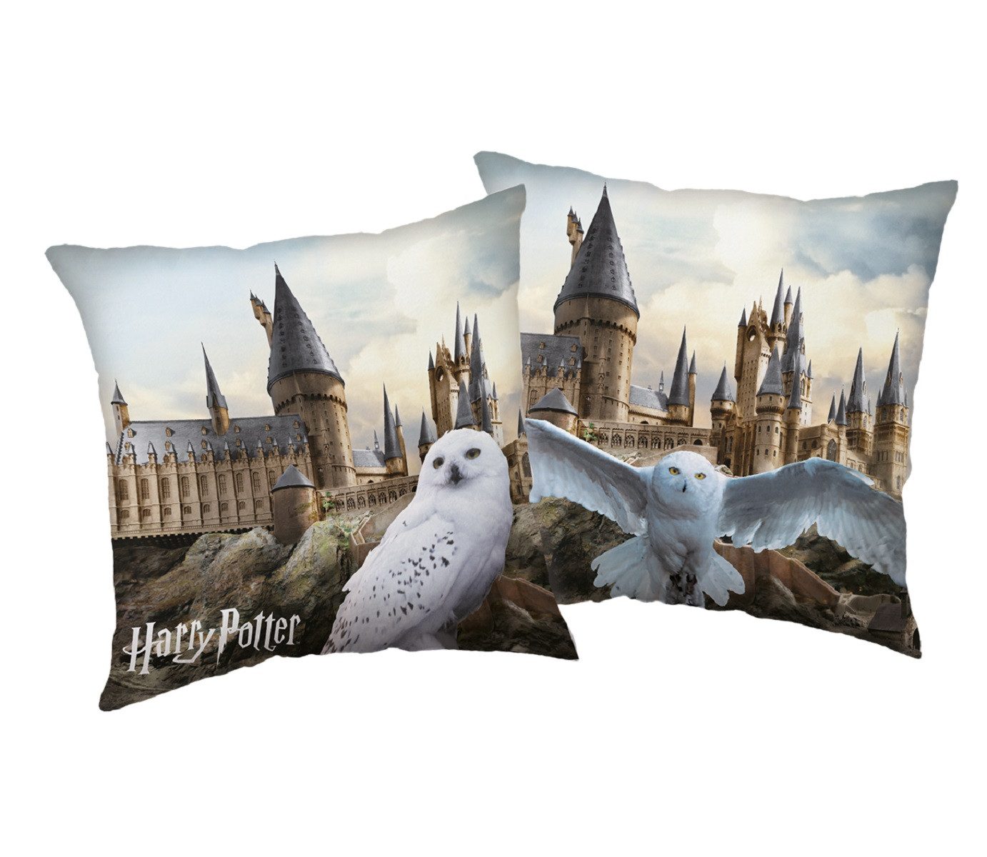 Jerry Fabrics Dekokissen Harry Potter Hedwig 1-Stück 40x40 cm Doppel-Seitig Aufdruck Sofakissen