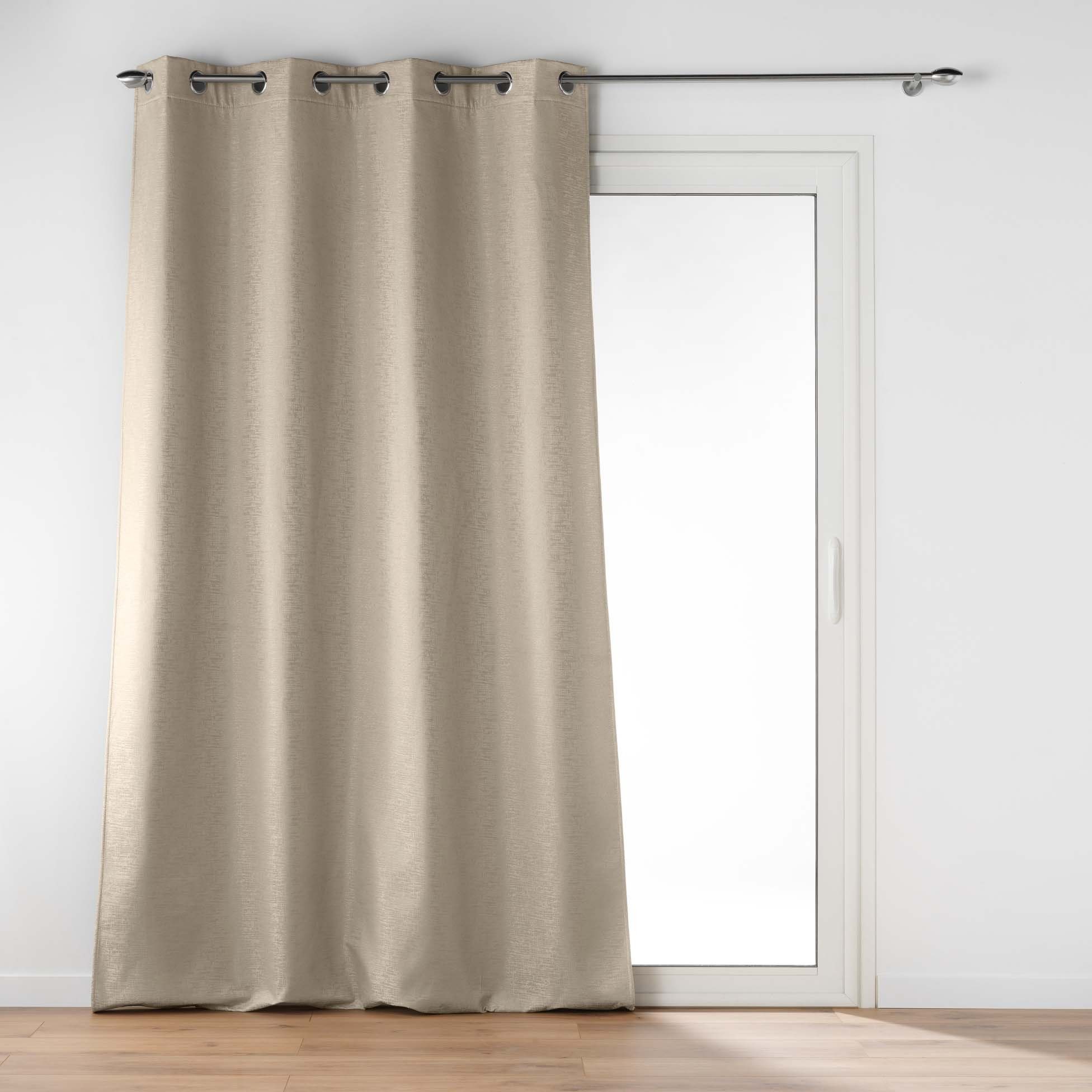 Verdunkelung blickdicht, Vorhang, Ösen, dynamic24, 140x260cm Thermo Vorhang beige blickdicht Schallschutz