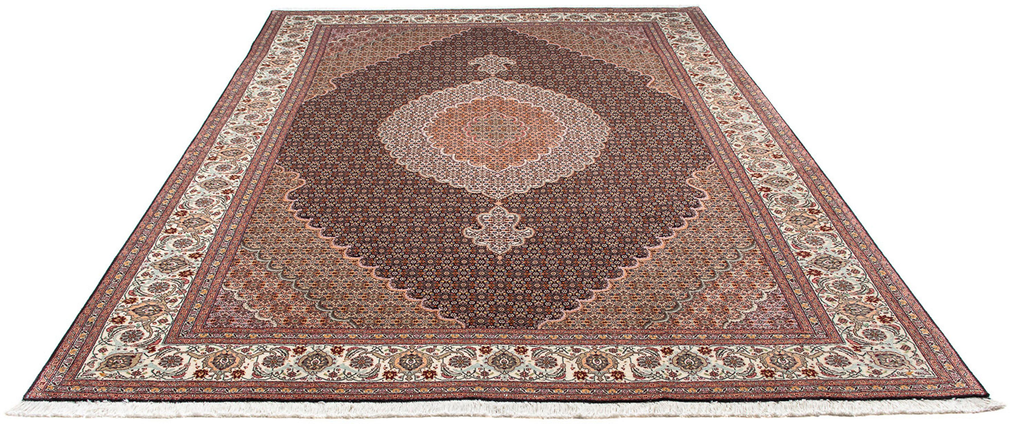 Orientteppich Perser - Täbriz - 282 x 202 cm - braun, morgenland, rechteckig, Höhe: 10 mm, Wohnzimmer, Handgeknüpft, Einzelstück mit Zertifikat