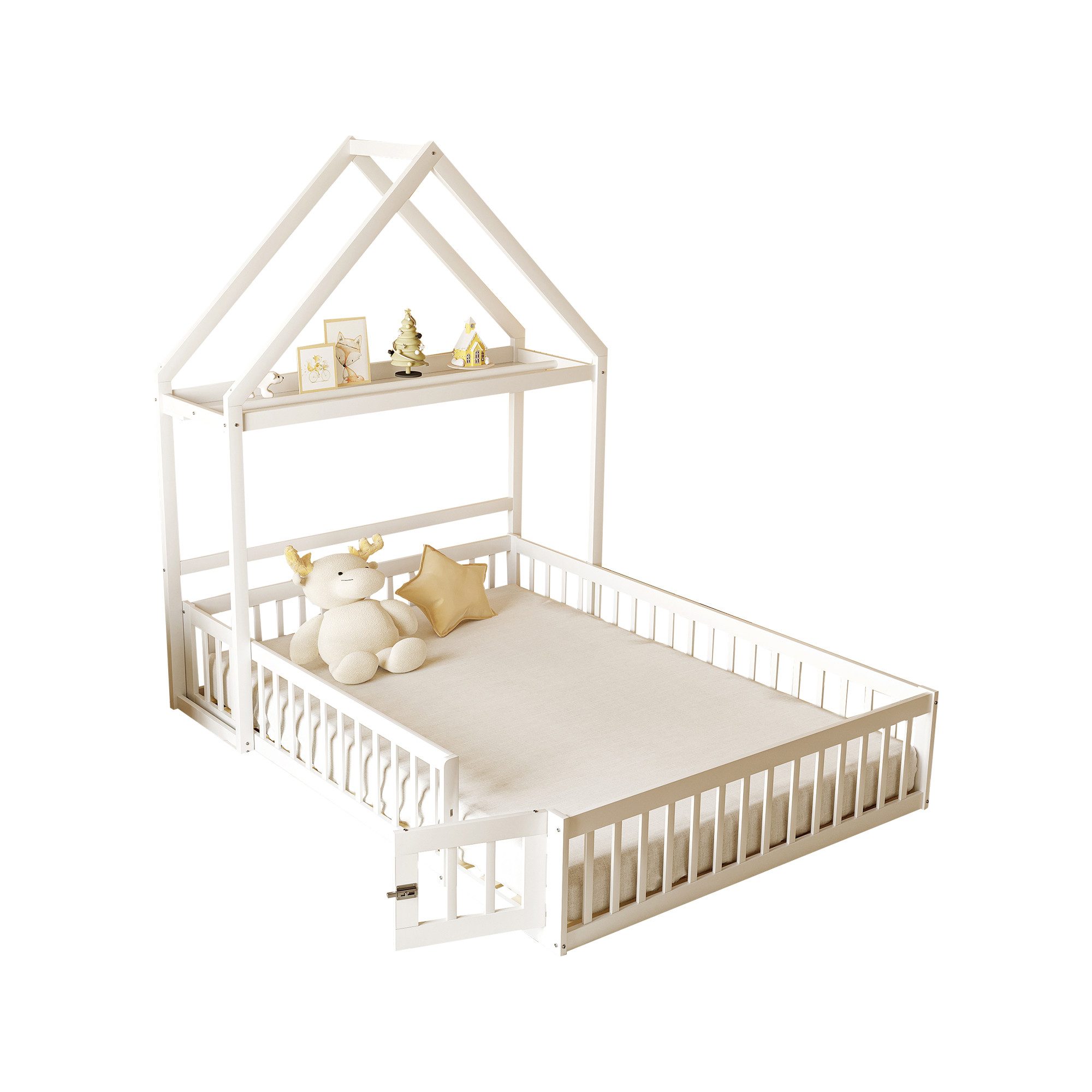 Flieks Massivholzbett, abnehmbares Kinderbett Hausbett mit günstig online kaufen