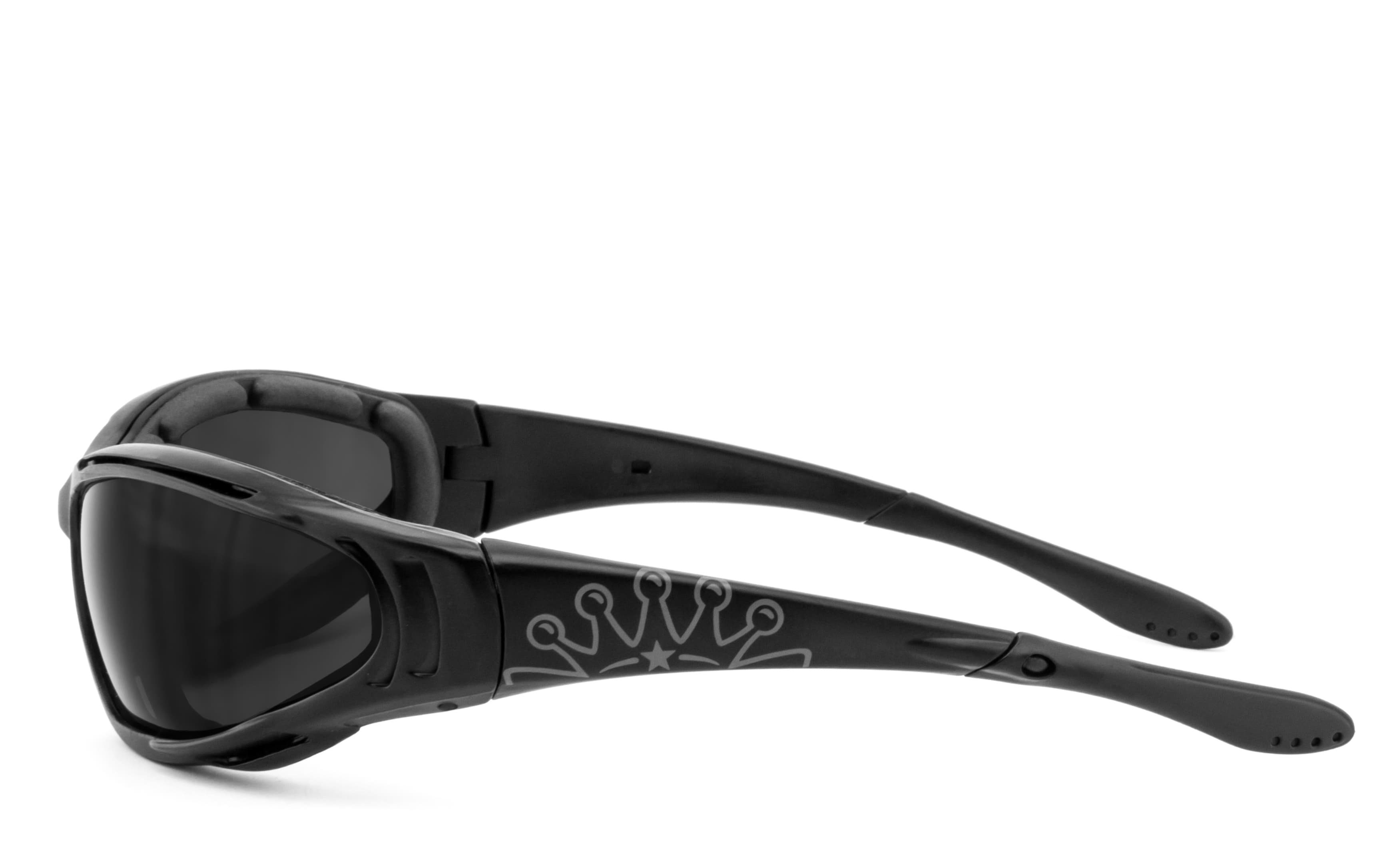 KingKerosin Motorradbrille KK190, gepolstert mit abnehmbarem Band