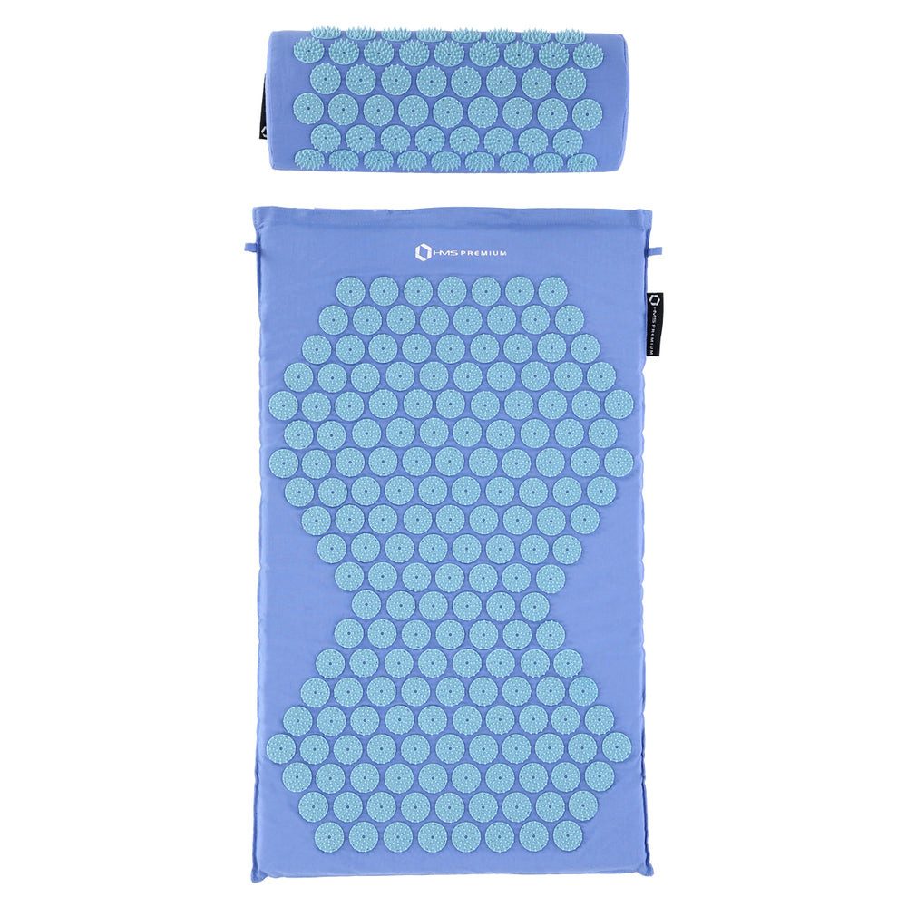 HMS Premium Akupressurmatte Massagematte Nagelmatte Entspannungsset (Spar-Set, 1-St., 74 x 42 x 2 cm waschbar), 9618 Druckspitzen, Kissen, waschbare Bezüge, Beutel