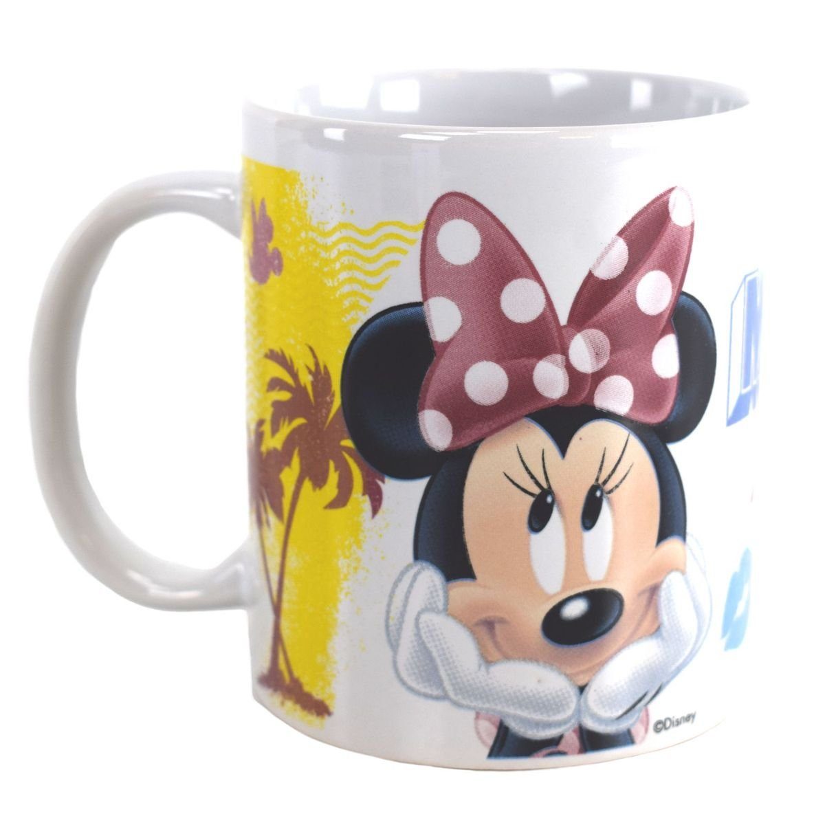 Stor Tasse Tasse mit Minnie Mouse Motiv in Geschenkkarton ca. 325 ml Kindertasse, Keramik, authentisches Design