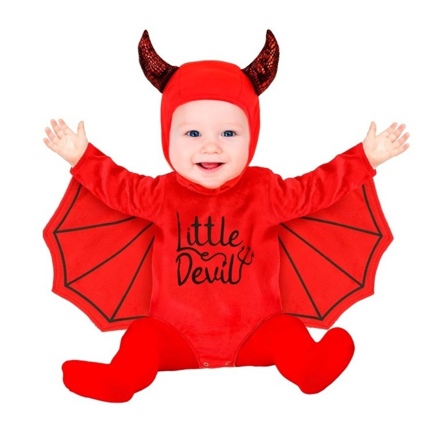 Widmann S.r.l. Kostüm Babykostüm 'Teufel aus Plüsch' für Kinder, Rot -
