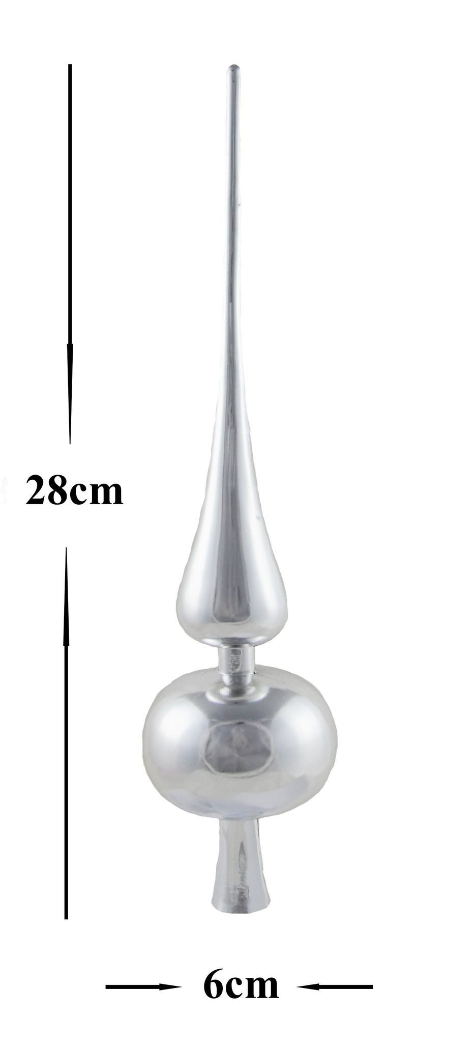 JACK Christbaumspitze JACK Kunststoff Christbaumspitze Spitze Höhe 28cm Ø 6cm Weihnachtsbaum, bruchsicherer Kunststoff in schöner Optik