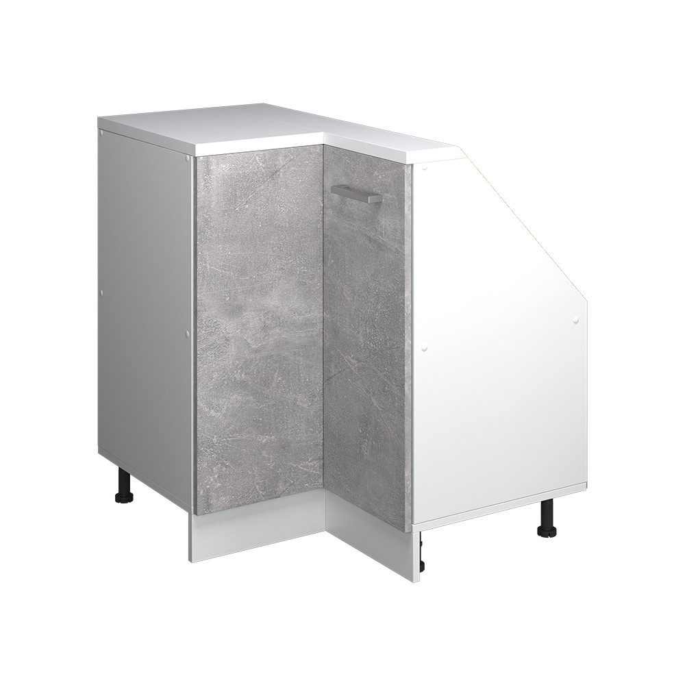 Vicco Kommode Rion, Beton/Weiß/Weiß, 75.6 x 81.6 cm mit 1 Tür (1 St)