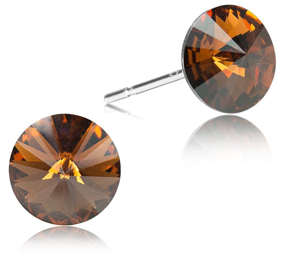 LUISIA® Paar Ohrstecker Ohrringe "Rivoli" mit 6 mm Kristallen von Swarovski® (2-tlg., inkl. Schmuckbox)