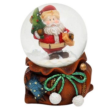 SIGRO Weihnachtsfigur Polyresin Schneekugel, 4-fach sortiert (Stück, 1 St., 1 Schneekugel mit Weihnachtssack-Motiv)