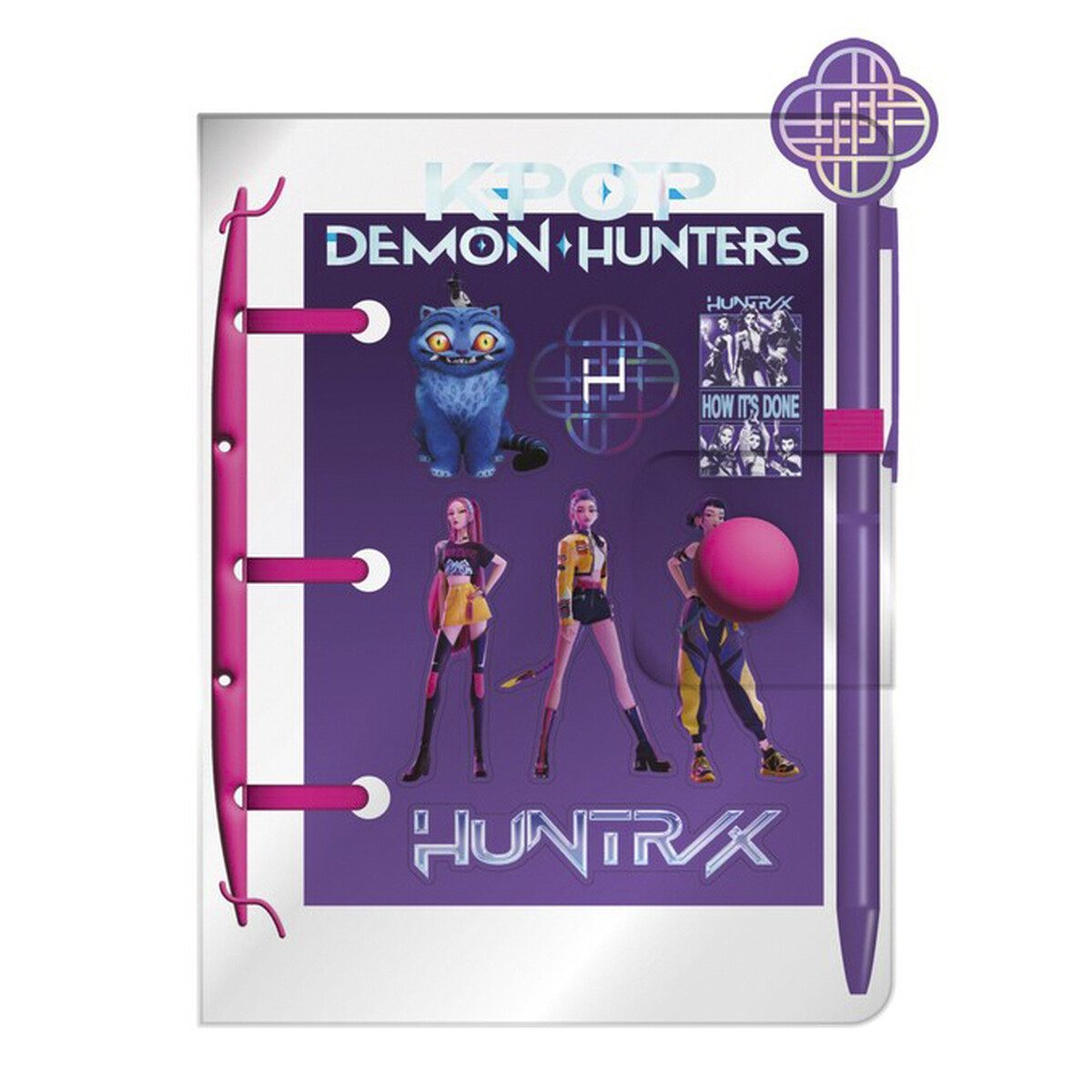 K-Pop Demon Hunters Notizbuch Mini Set mit Kugelschreiber und Stickern für Schule und Freizeit