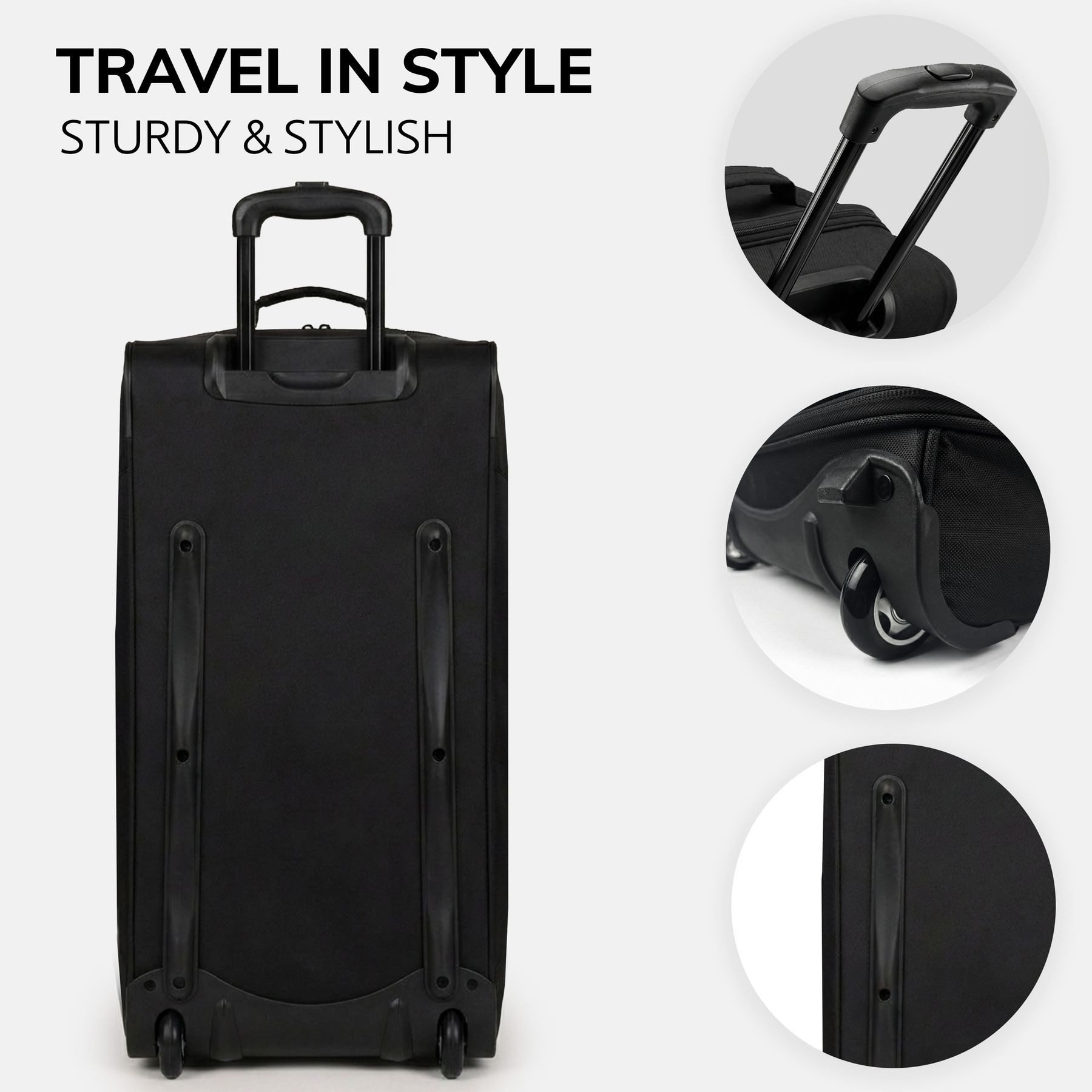 FERGÉ Reisetasche mit Rollen & extra Schuhfach, groß, XL, Tragetasche aus Nylon, Erweiterbare Reisetasche, Handgepäck / XL, Schuhfach & Außenfächer