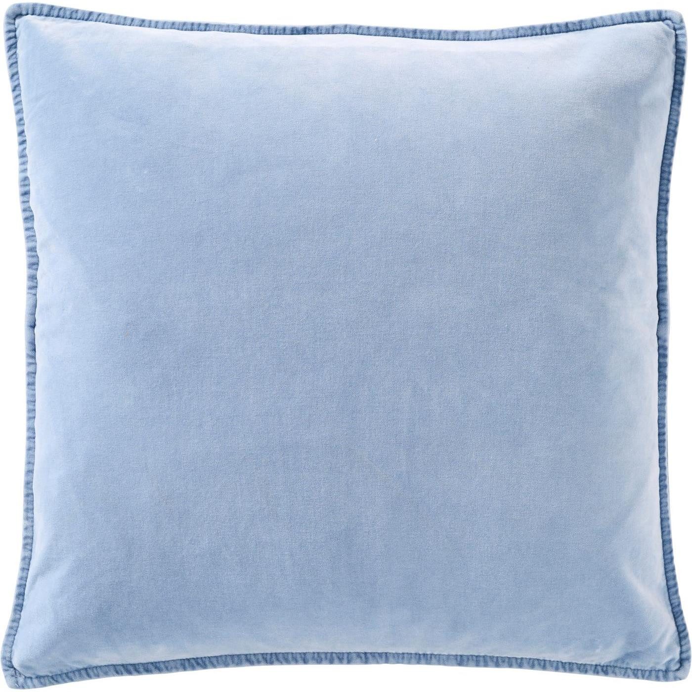 Ib Laursen Dekokissen Kissenbezug Kornblume Blau, 52x52 cm Kisssenhülle aus Velour, 1 Kissenhülle unifarben ohne Füllung