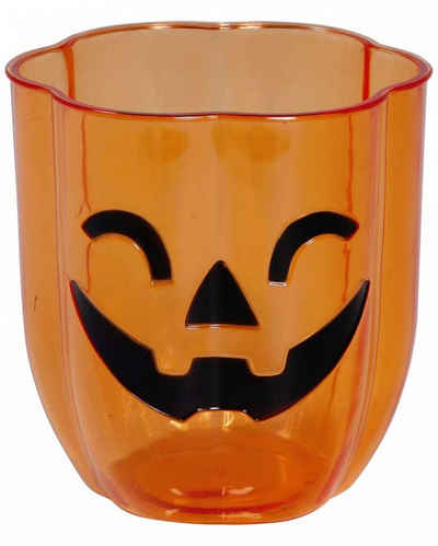 Horror-Shop Dekoobjekt Halloween Pumpkin Kürbis Kunststoff Becher für Gro