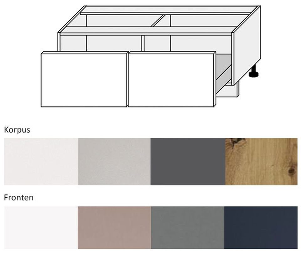 Feldmann-Wohnen Bank Bonn, Stauraumbank B/T/H: 120 cm / 50 cm / 46 cm Korpus lava matt / Front dust grey matt