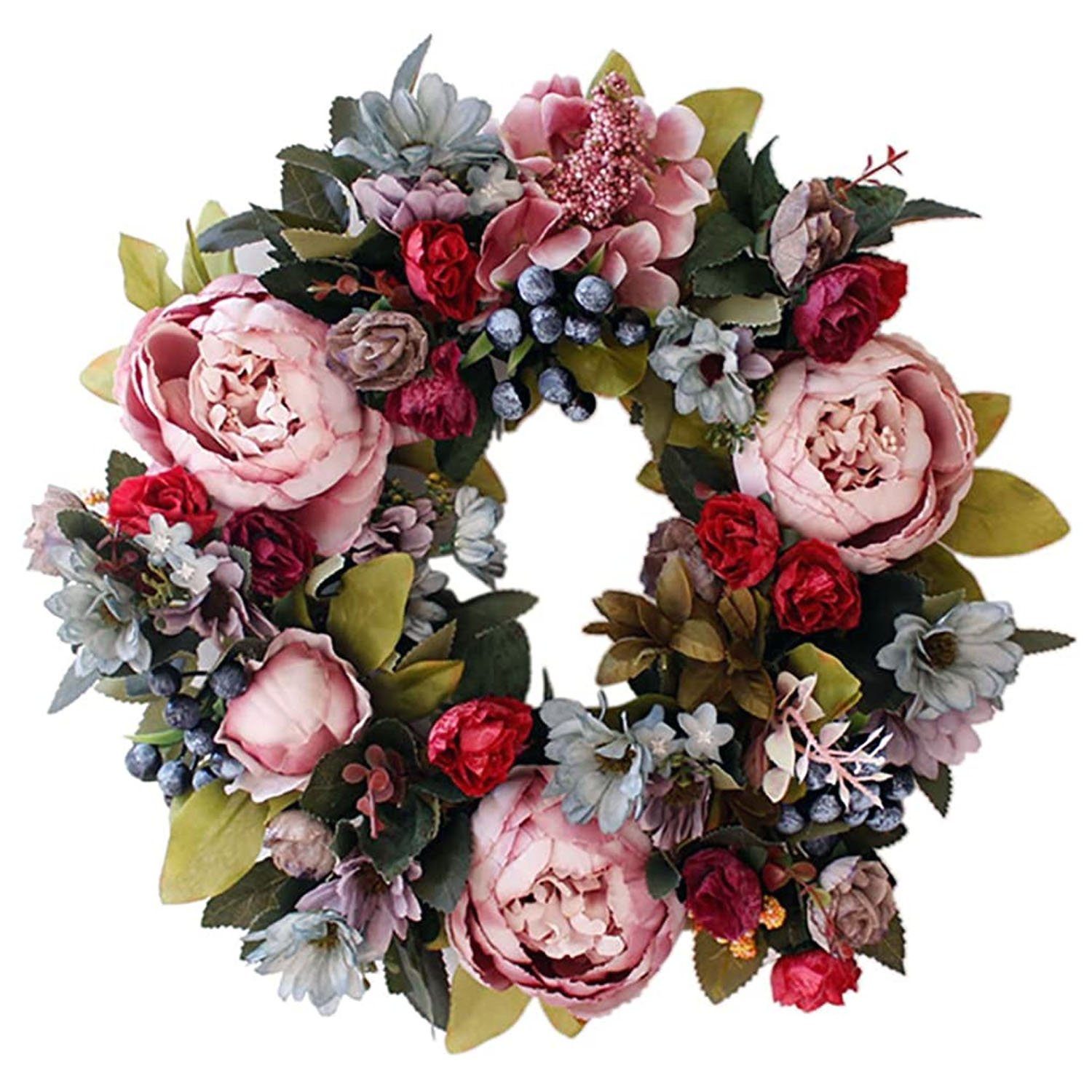 Kunstkranz Künstliche Türkranz Deko Kranz Dekorative Blumenkranz