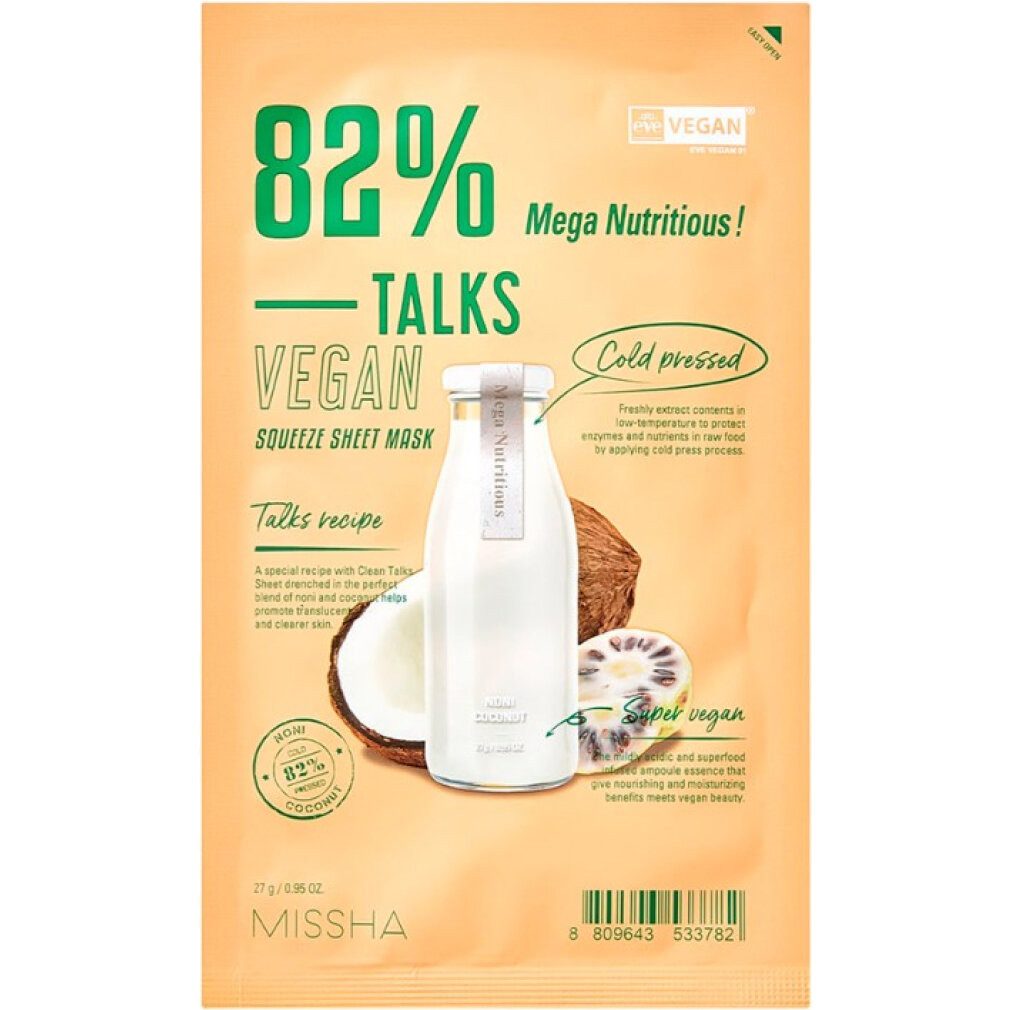 Missha Körperpflegemittel Talks Vegan Squeeze Sheet Mask 27g