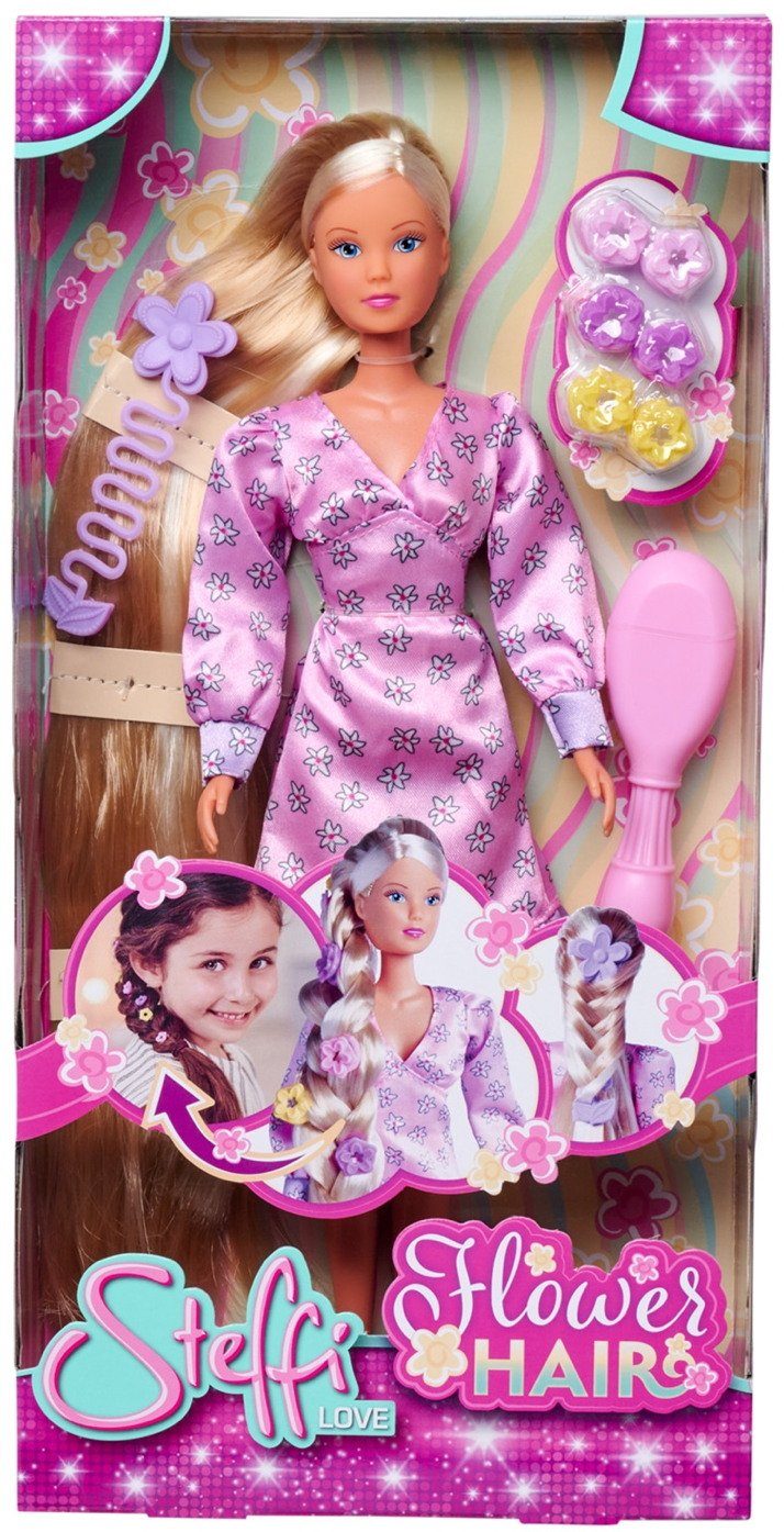 SIMBA Anziehpuppe Puppe Steffi Love Flower Hair extralange Haare Flechthilfe 105733640
