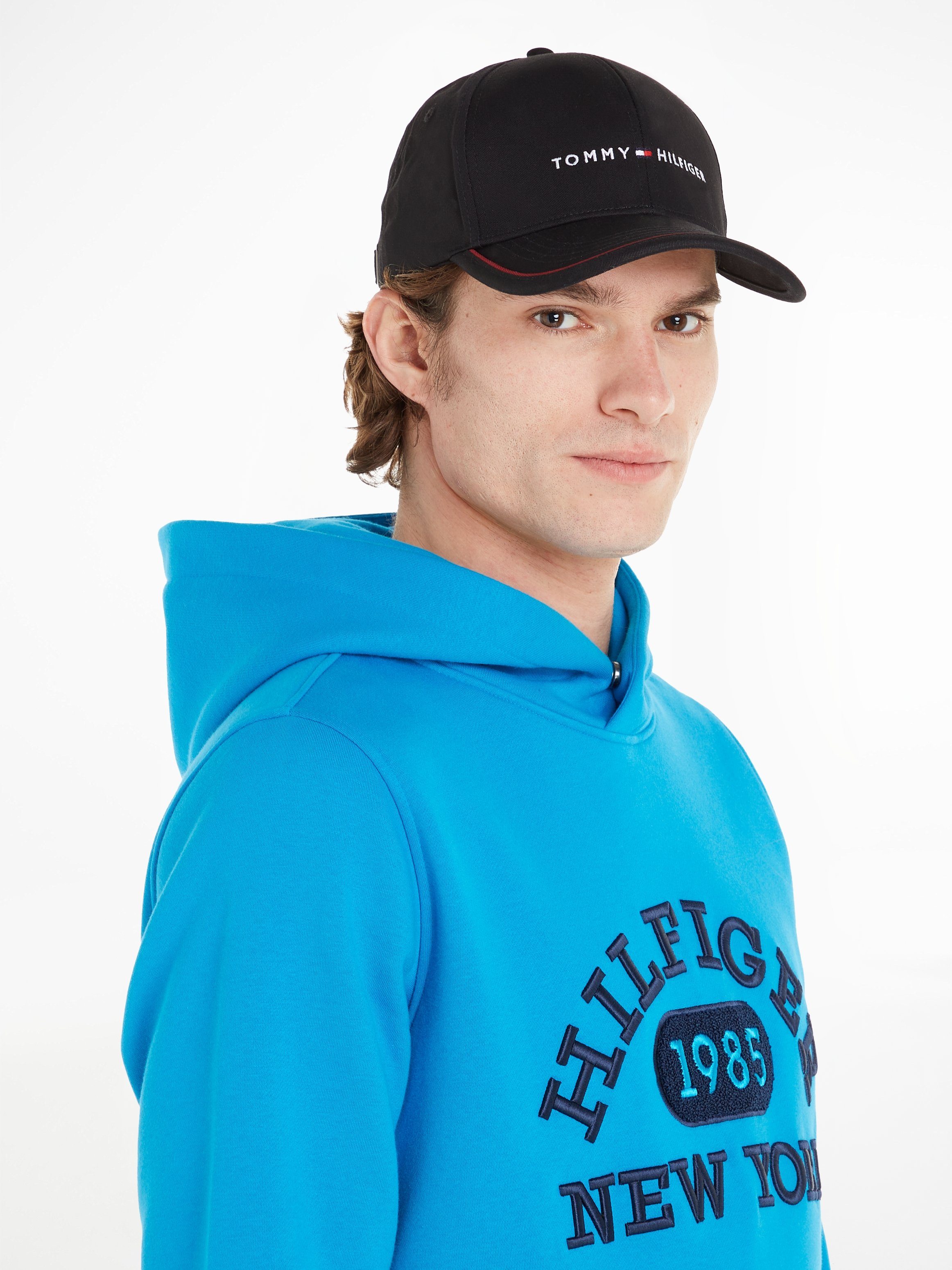 Niedrigster Preis im Land! Tommy Hilfiger Baseball Cap mit SKYLINE Logo-Branding TH Black CAP
