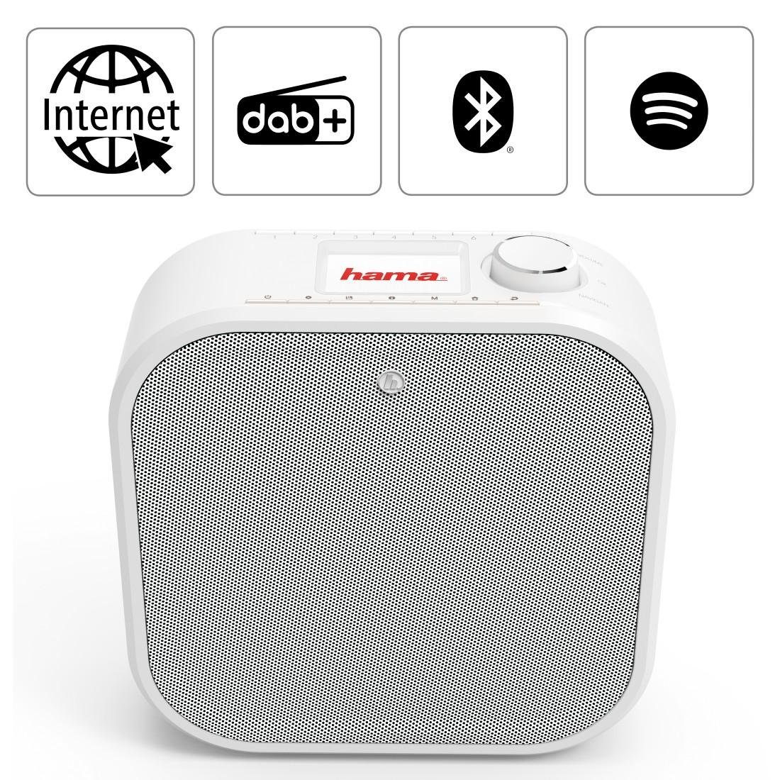 Hama Internetradio Digitalradio Digitalradio WLAN/BT/DAB+, inkl. weiß Spotify, App W) (DAB) (5