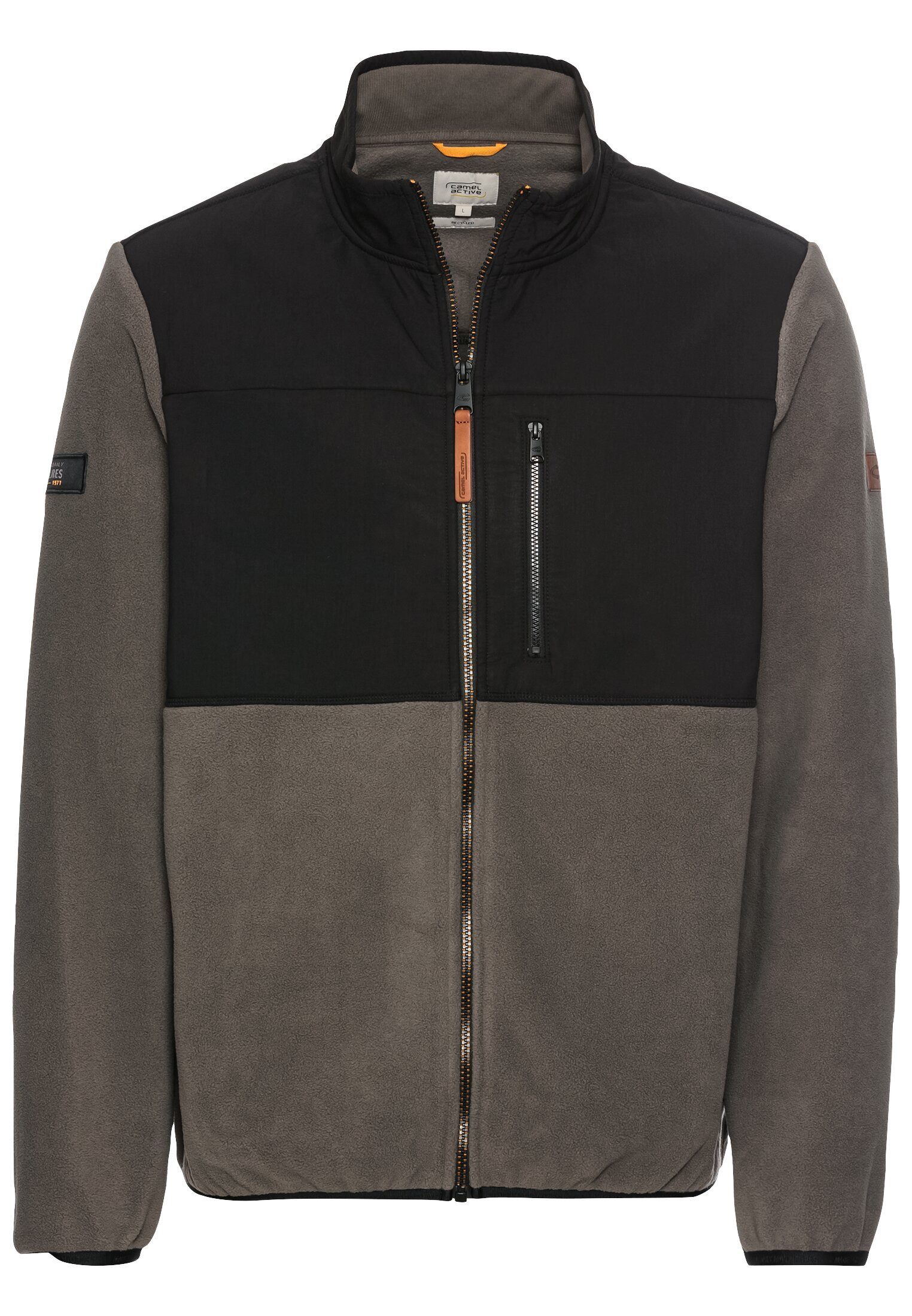 camel active Fleecejacke aus recyceltem Material Badge