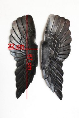 Arnusa Wanddekoobjekt Engelsflügel aus Metall 67cm, Wand Dekoration Skulptur Engel Flügel