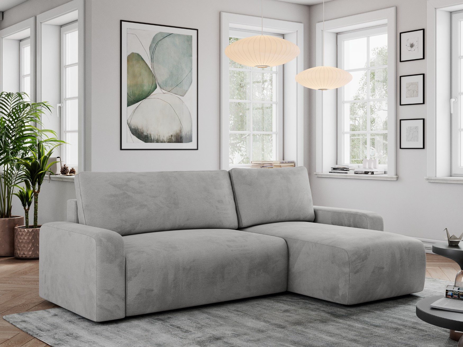 MKS MÖBEL Ecksofa ARGOS, Set, Ecksofa, Bettkasten, Lose Kissen, Ecksofa L-form, Schlaffunktion, Bettkasten, Cordpolsterung