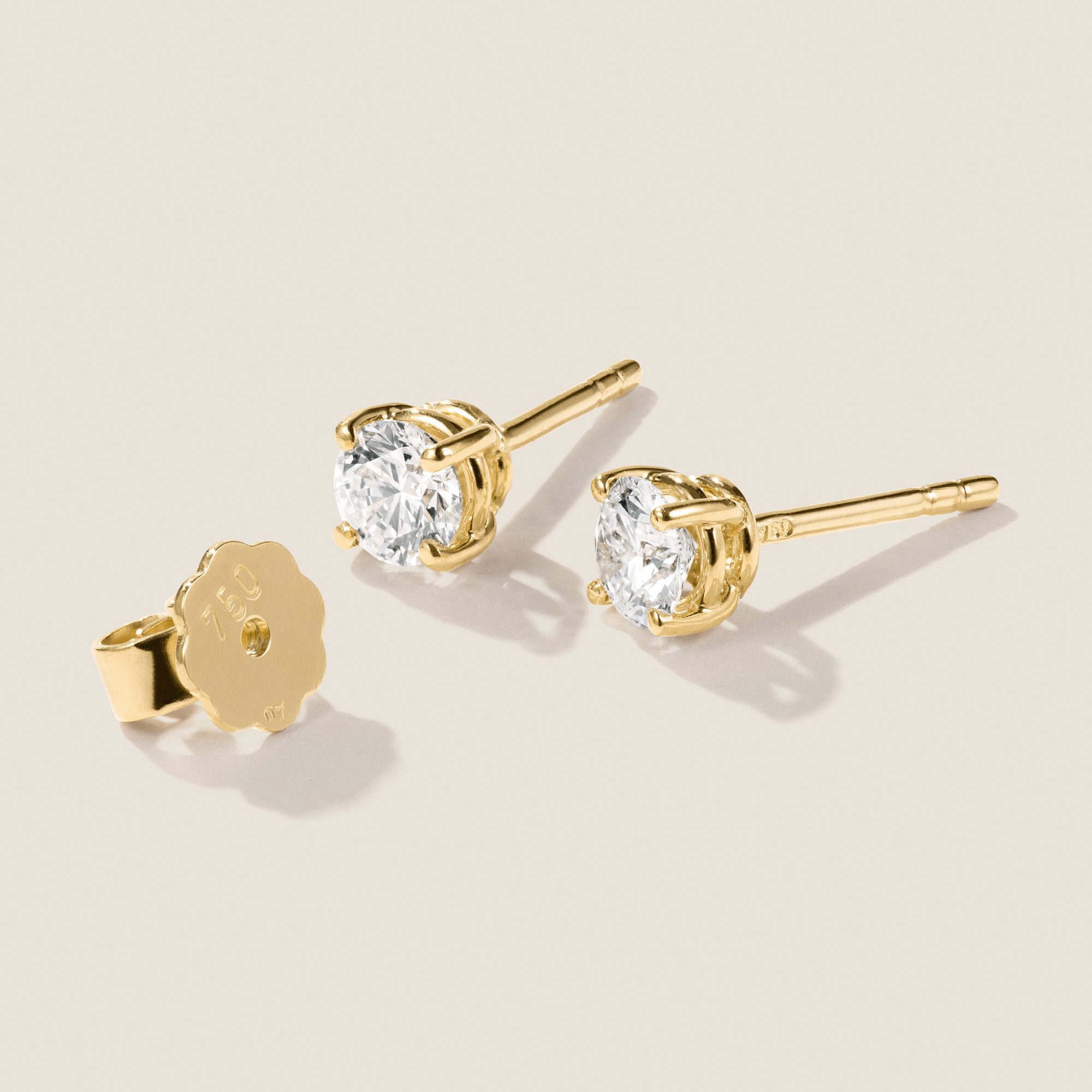 Webgoldschmied Paar Ohrstecker Brillant Ohrstecker 750 Gelbgold 0,72 ct G/VS, Kein industriell gefertigter Schmuck, sondern handgearbeitet
