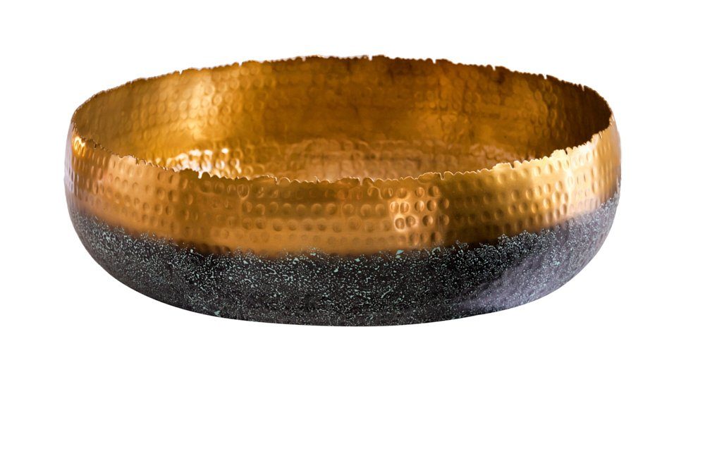 St), 1 Metall riess-ambiente handmade gold · Übertopf (Einzelartikel, · · Dekoschale Wohnzimmer ORIENT 52cm