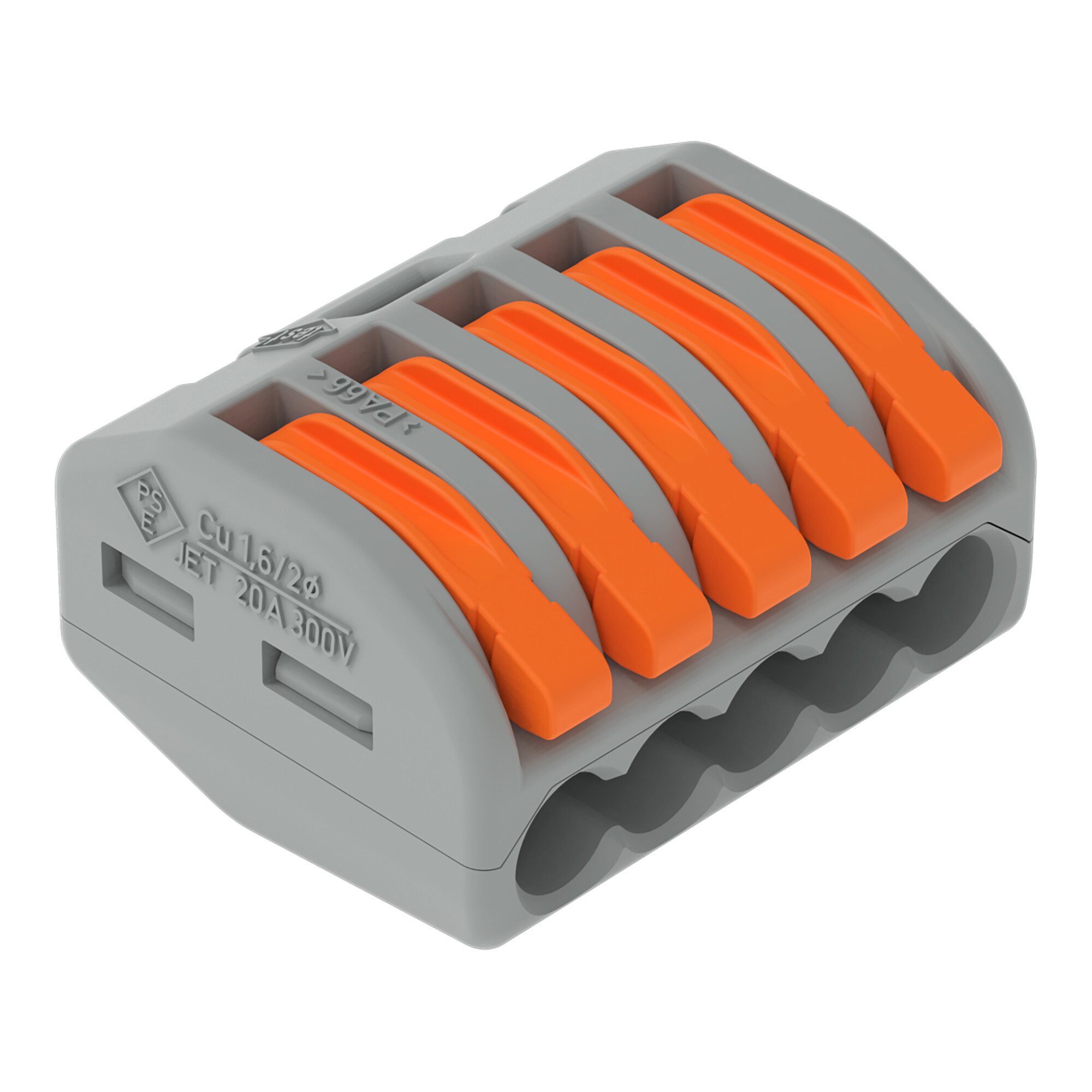 WAGO Koax-Kabelverbinder WAGO GmbH& Co. KG Verbindungsklemme 5x0,8-4qmm gr 222-415 40 Stk