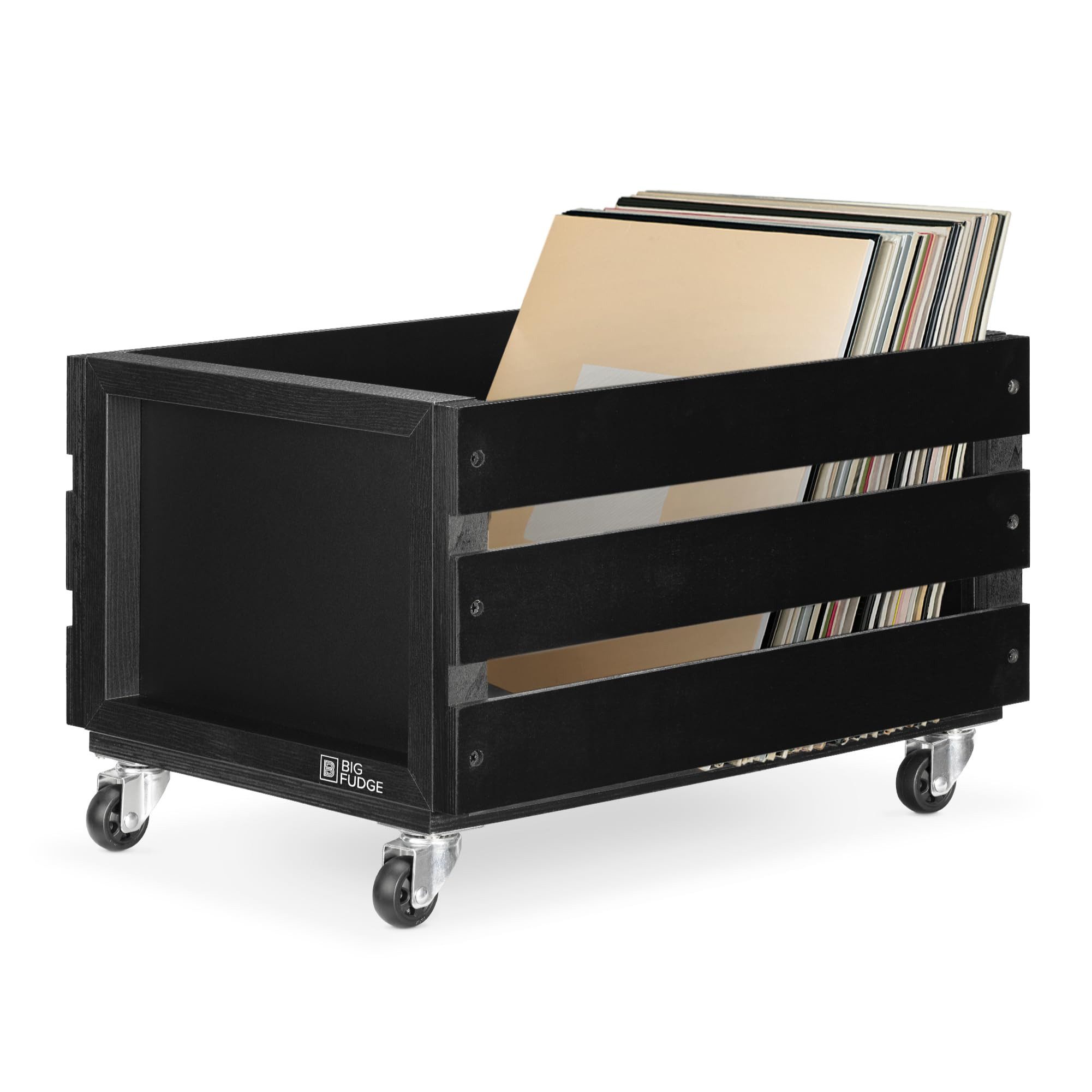 Big Fudge Organizer Papierrahmen-Schallplattenkiste, schwarz, 43x34,7x22,9 cm (1 St)