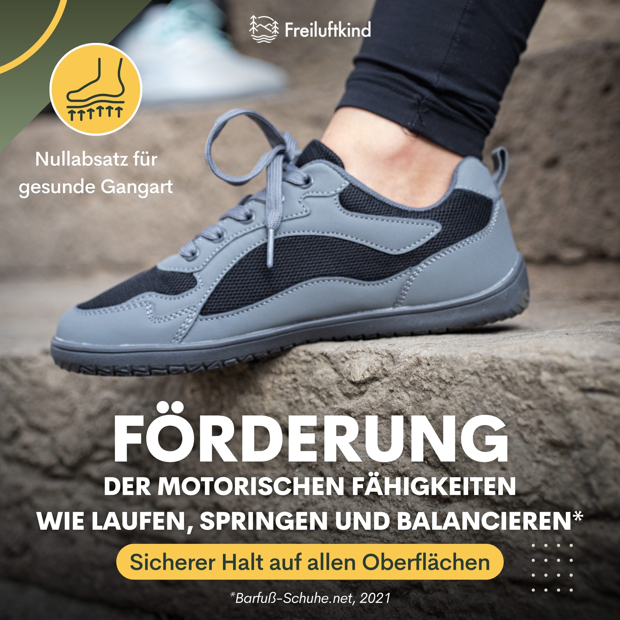 Freiluftkind Everest Sneaker – Der perfekte Schuh für dein Abenteuer Sneaker Dünne Sohle, Breite Zehenbox, Nullabsatz, Flexibel