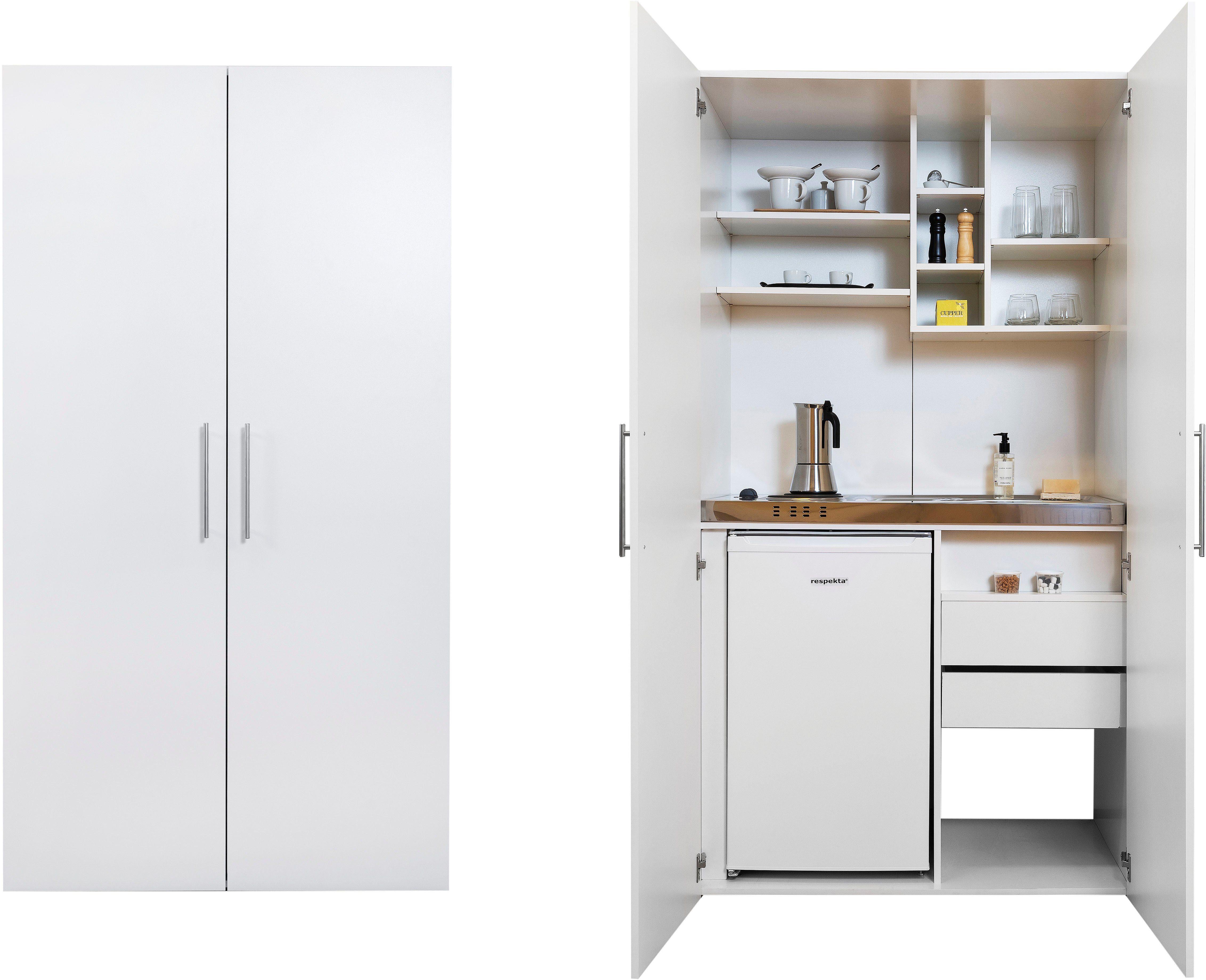 RESPEKTA Miniküche mit Kochplatten und Kühlschrank | OTTO