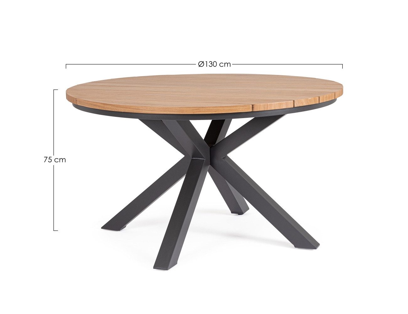 Feeling4Home Esstisch Zelmar Aluminium Ø 130 cm, Geeignet für 4-6 Personen