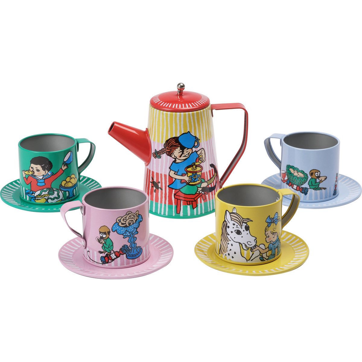 Pippi Langstrumpf Spielgeschirr Pippi Langstrumpf Unisex Kinder, (10-tlg)