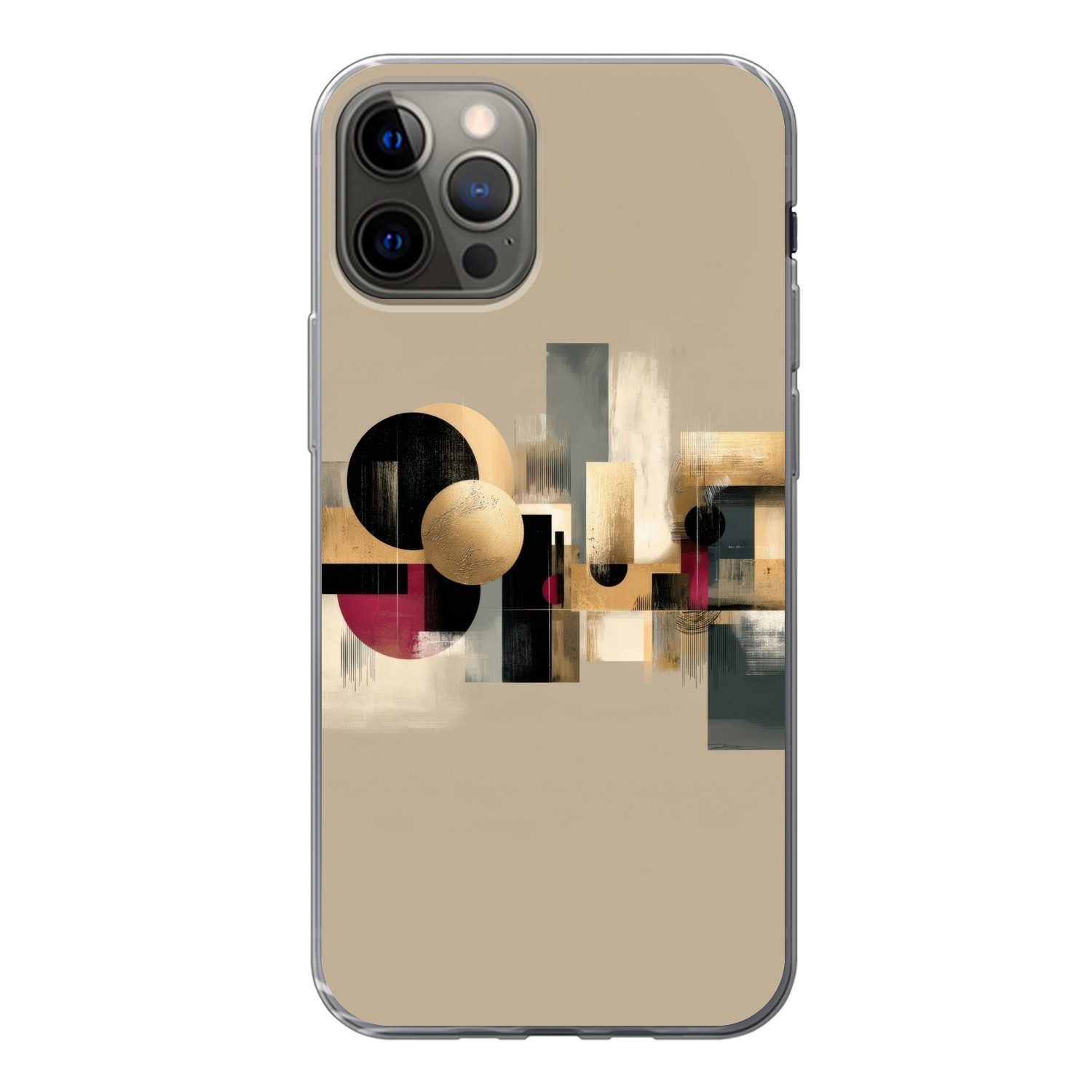 MuchoWow Handyhülle für Apple iPhone 13 Pro Abstrakt - Formen - Beige - Texturen, Smartphone-Bumper, Print, Handy Schutzhülle Dünn