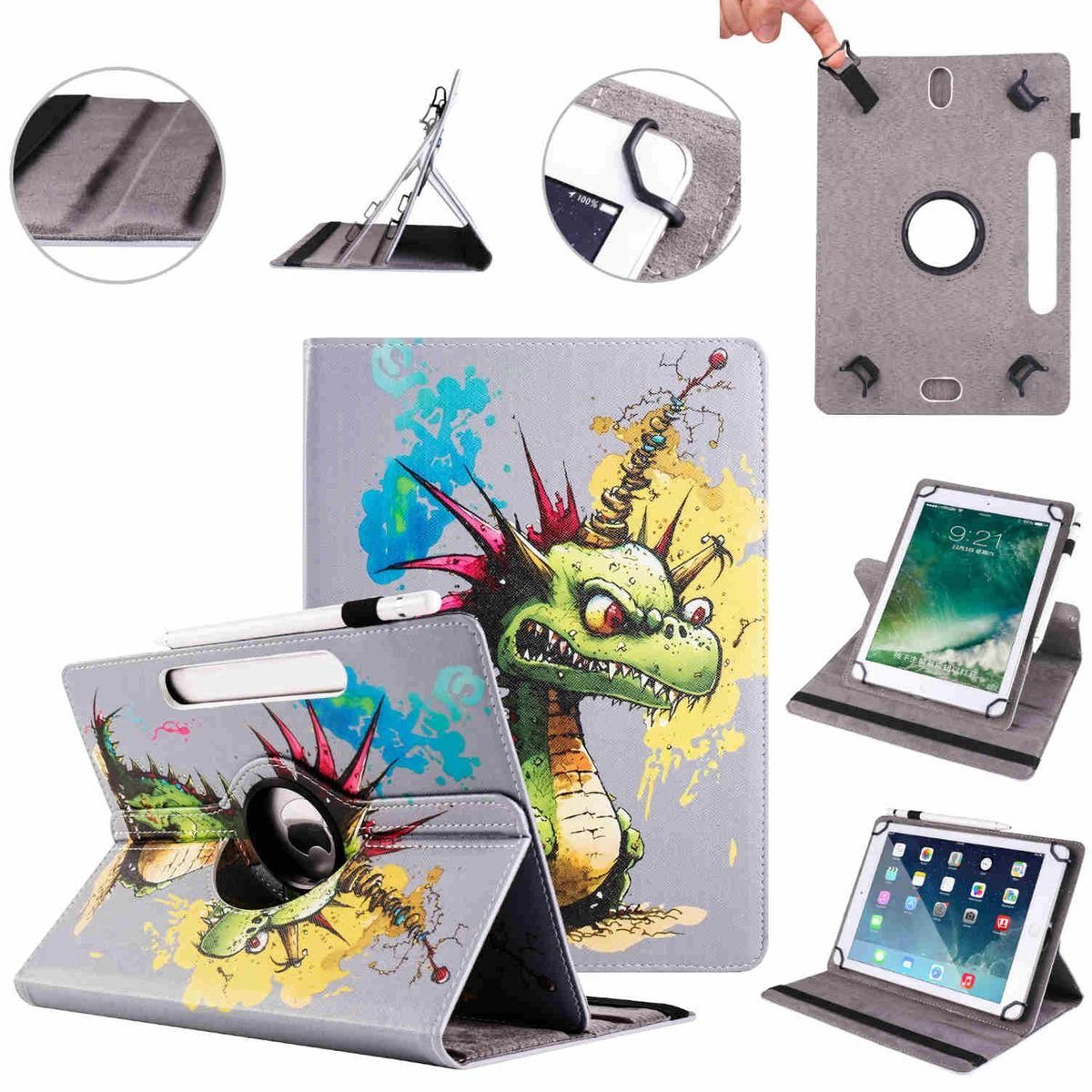 Wigento Tablet-Hülle Für Lenovo Tab M11 360 Grad Uni Motiv 3 Tablet Tasche Hülle Etuis