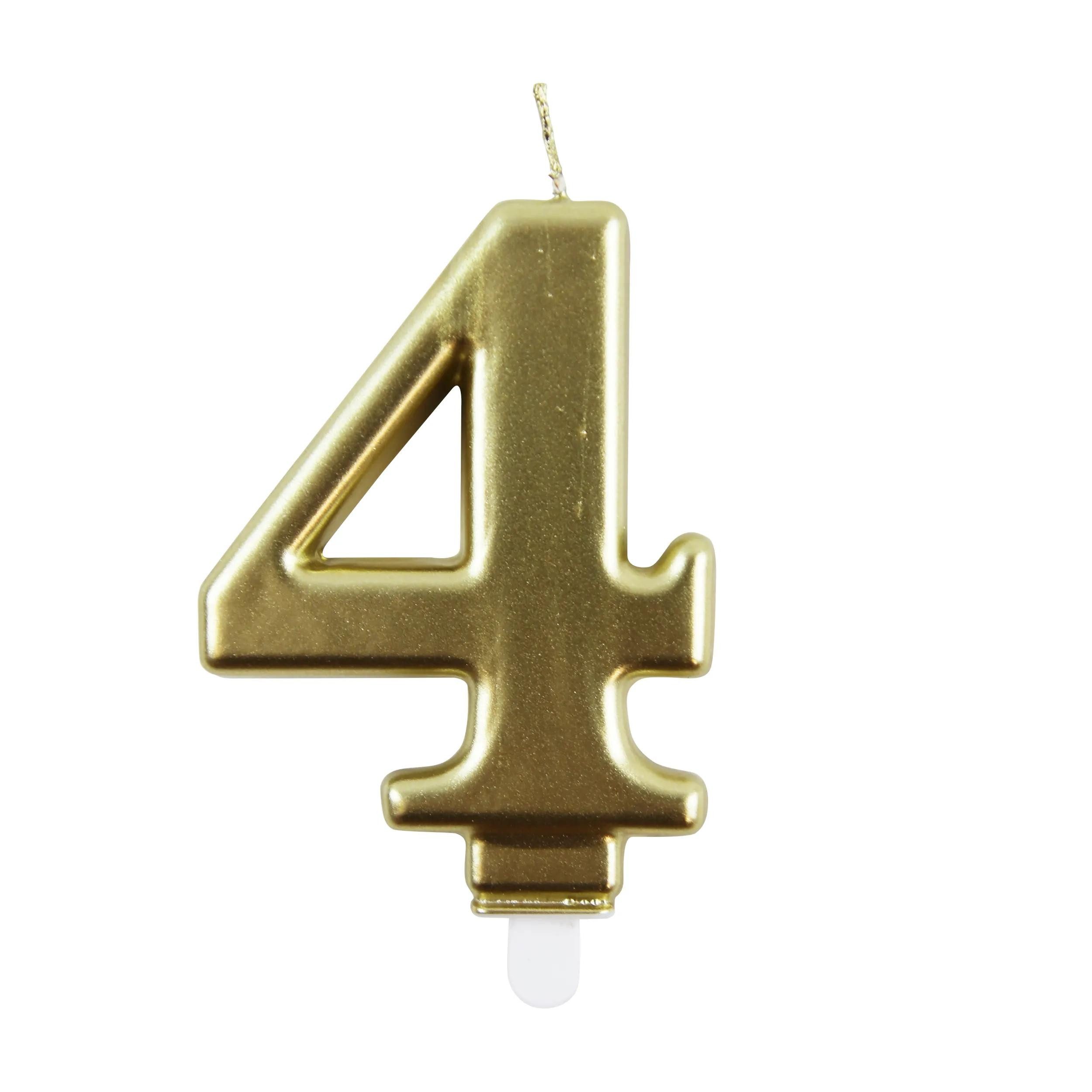 CLAIREFONTAINE Kerzenhalter 6x Goldene Geburstagskerze 4 - 6,3x10,5 cm - Gold 33700-4C, Kerzen