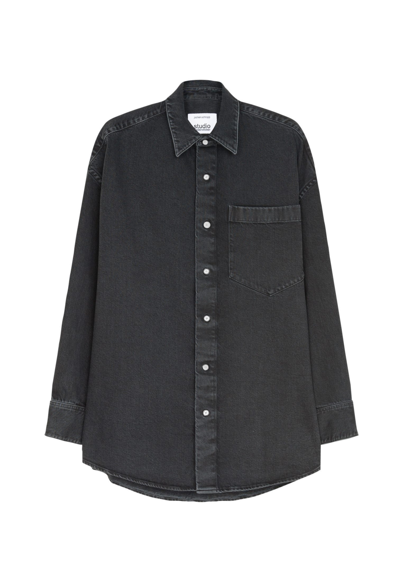 studio seidensticker Jeanshemd Studio Oversized Langarm Kentkragen Uni
