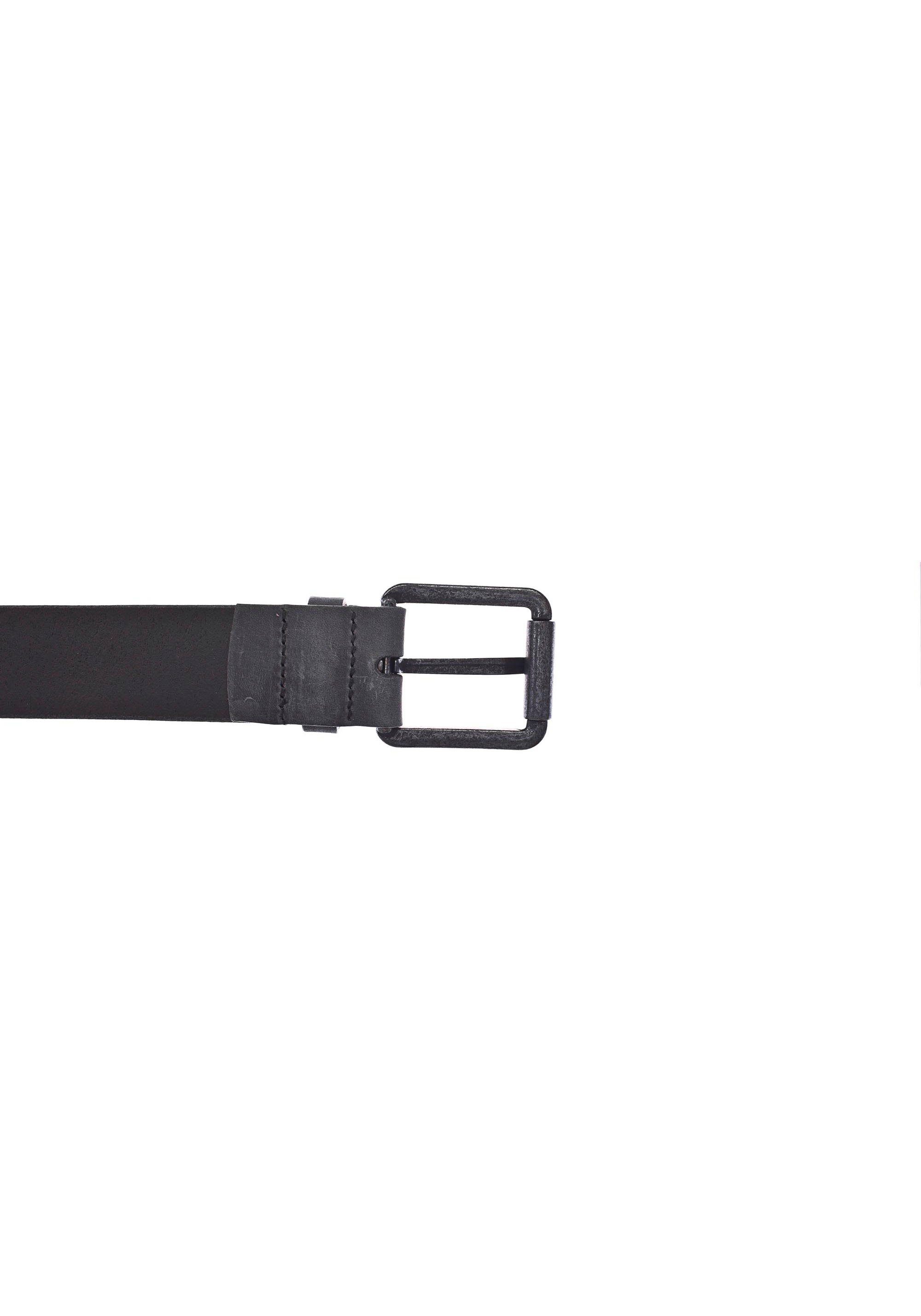 Spitze Ledergürtel MUSTANG Logo-Blindprägung auf black der