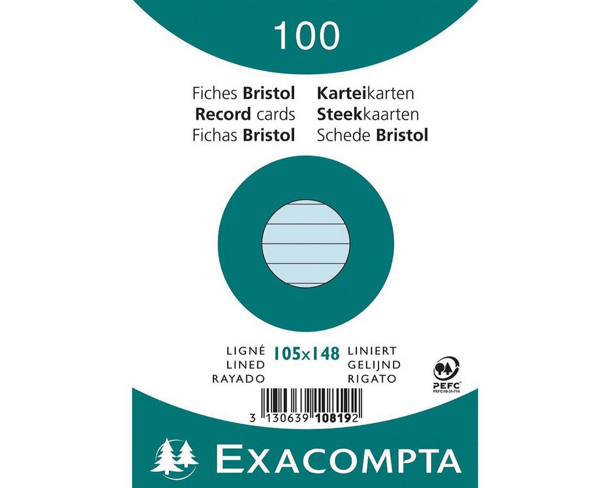 Thumbnail - EXACOMPTA Karteikarten EXACOMPTA 10819SE EXACOMPTA Karteikarten, DIN A6, liniert, azurblau