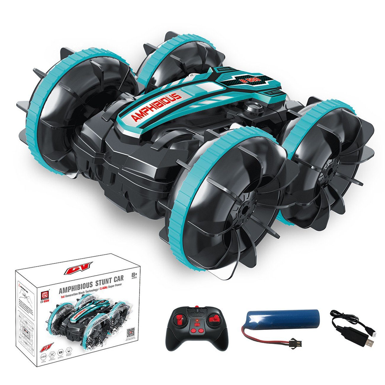 AMPHIBIOUS RC-Auto, 2,4GHz Ferngesteuertes Auto, 4WD RC Auto Off-Road