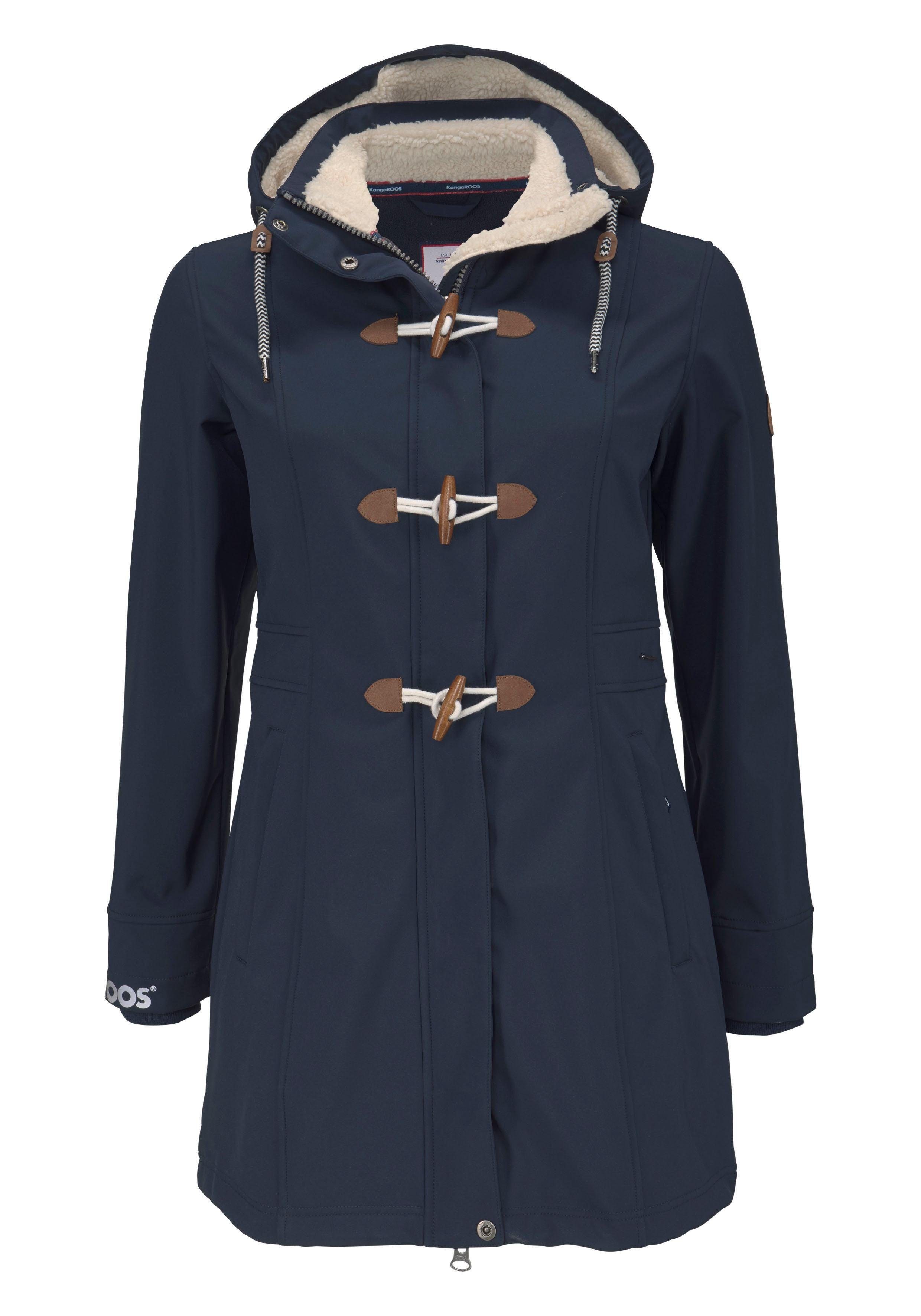 KangaROOS Softshelljacke figurbetonte Passform, normaler Schnitt, mit abnehmbarer Kapuze