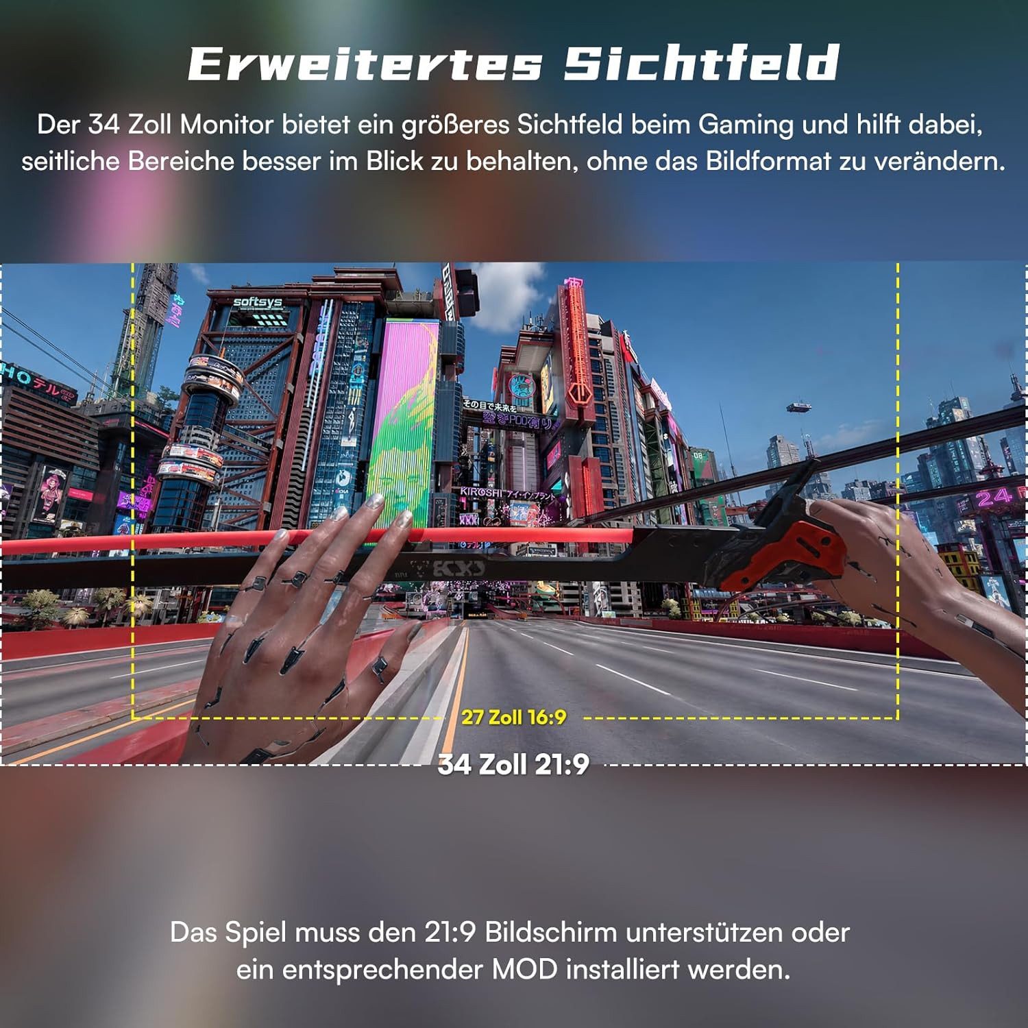 Great Voell 34 Zoll 4K UWQHD (3440x1440p), 240Hz, PIP/PBP, HDR10 Curved-Gaming-Monitor (86 cm/34 ", 3440 x 1440 px, UWQHD, 1 ms Reaktionszeit, 240 Hz, VA LED, HDR, PIP/PBP, 240Hz)