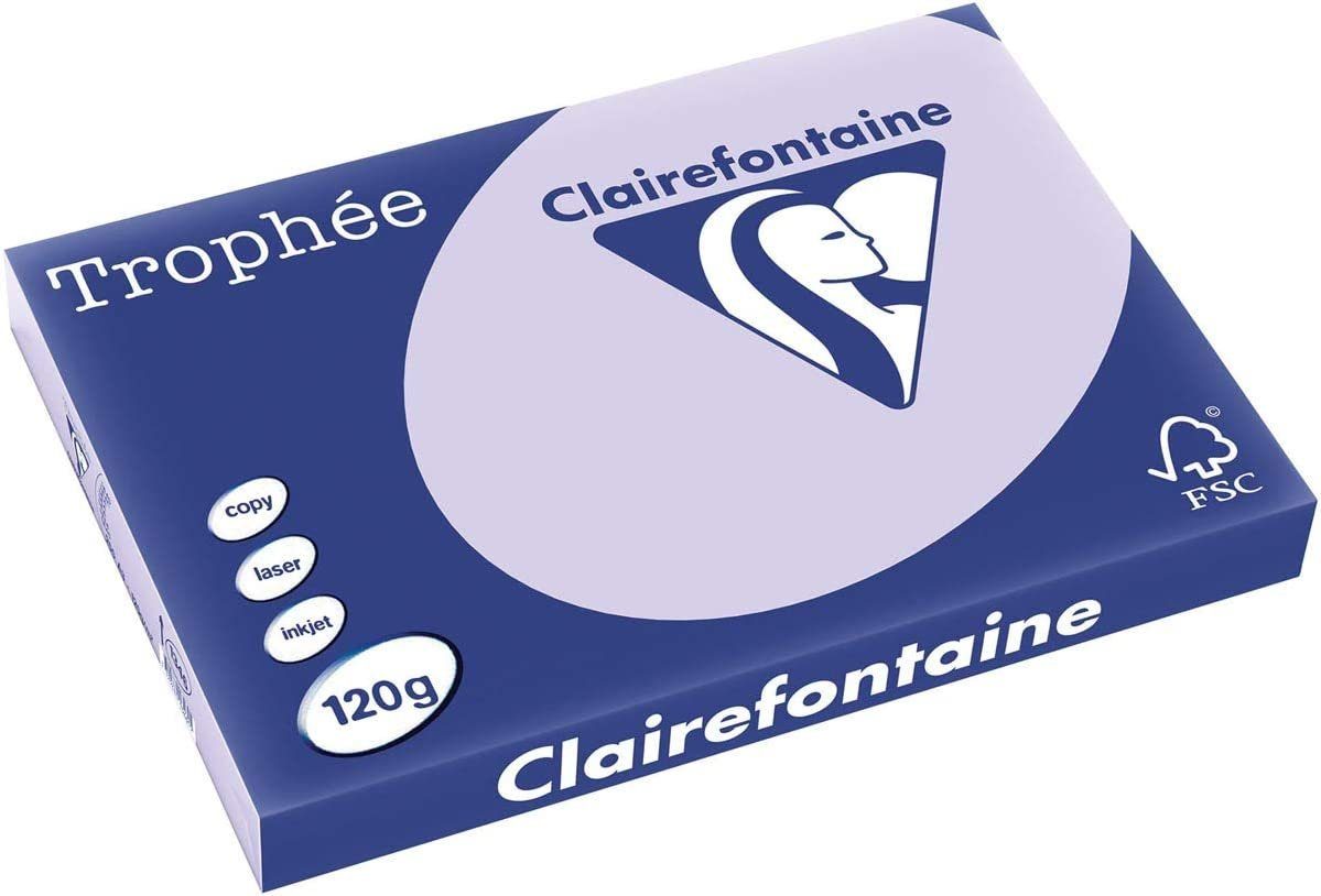 CLAIREFONTAINE Drucker- und Kopierpapier Clairefontaine Trophée 1346C Lila 120g/m² DIN-A3 - 250 Blatt