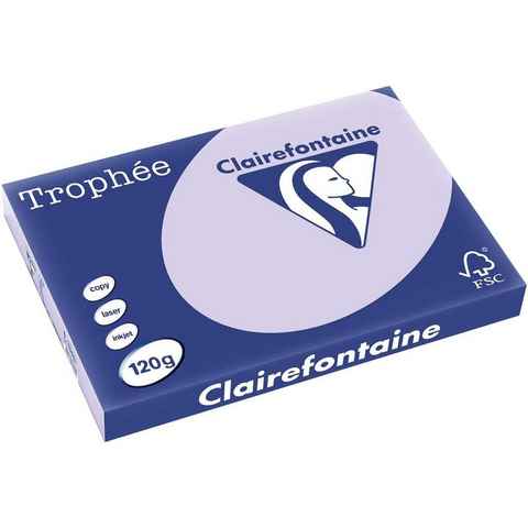 CLAIREFONTAINE Drucker- und Kopierpapier Clairefontaine Trophée 1346C Lila 120g/m² DIN-A3 - 250 Blatt