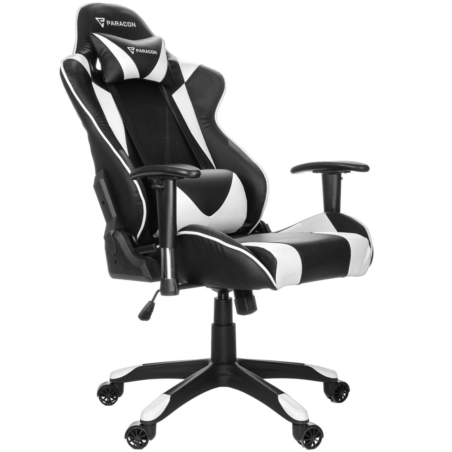 ebuy24 Paracon Gaming-Stuhl Weiß Gaming Stuhl Knight und inkl. Nackenkissen